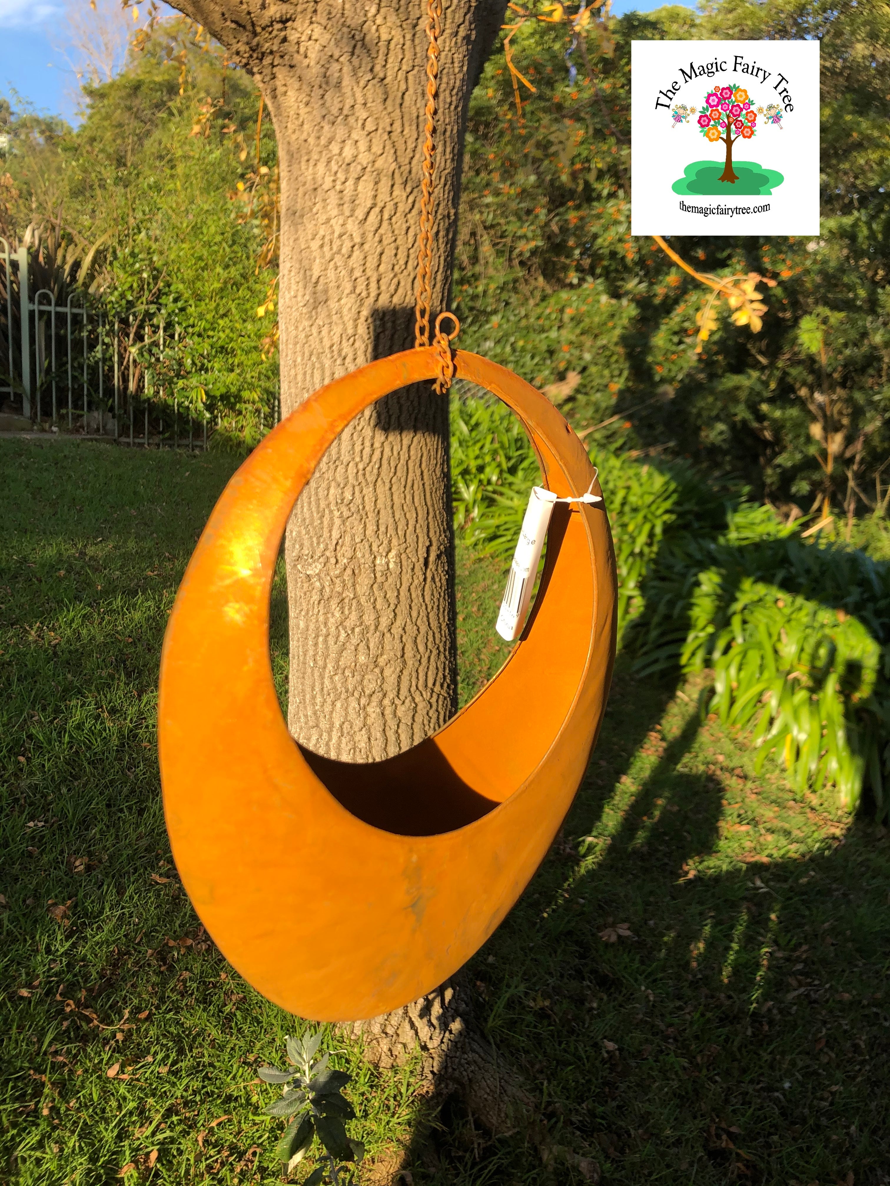 Rust Oval Hanging Planter image 2