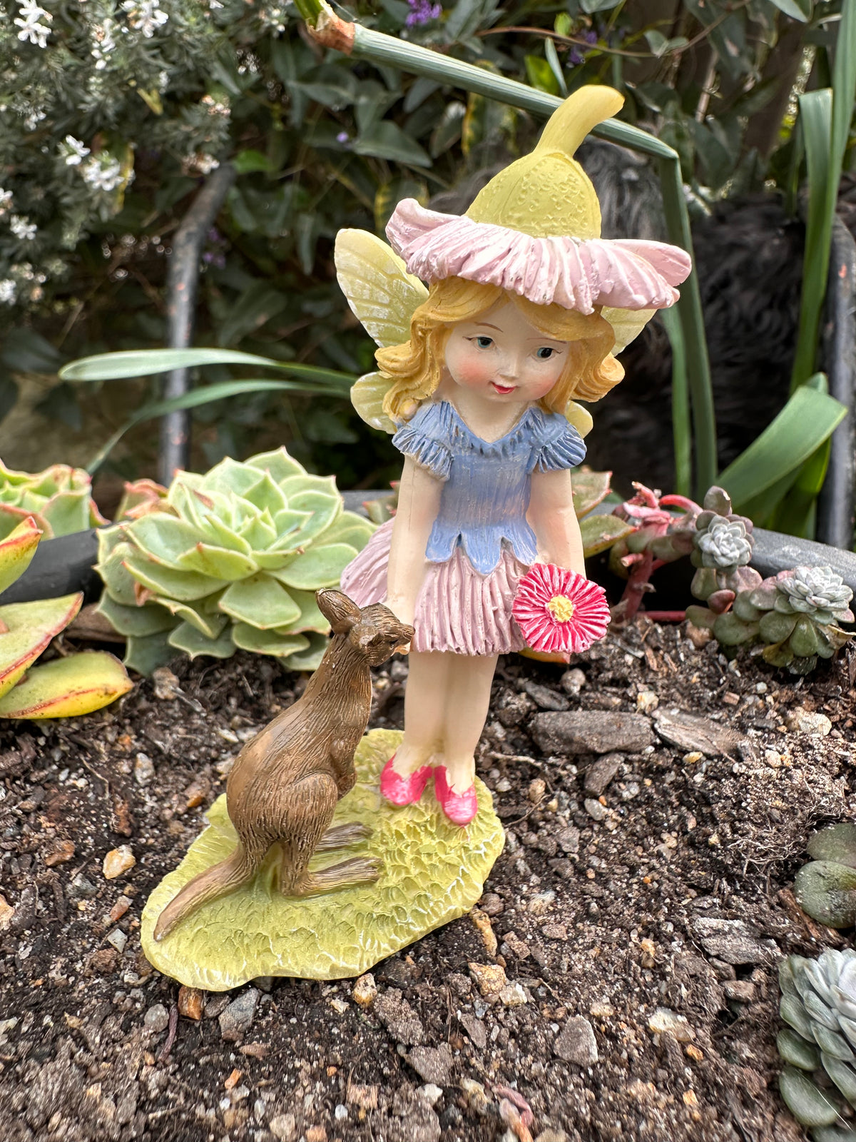 The Aussie Fairies - Gum Blossom Fairy with Kangaroo Joey