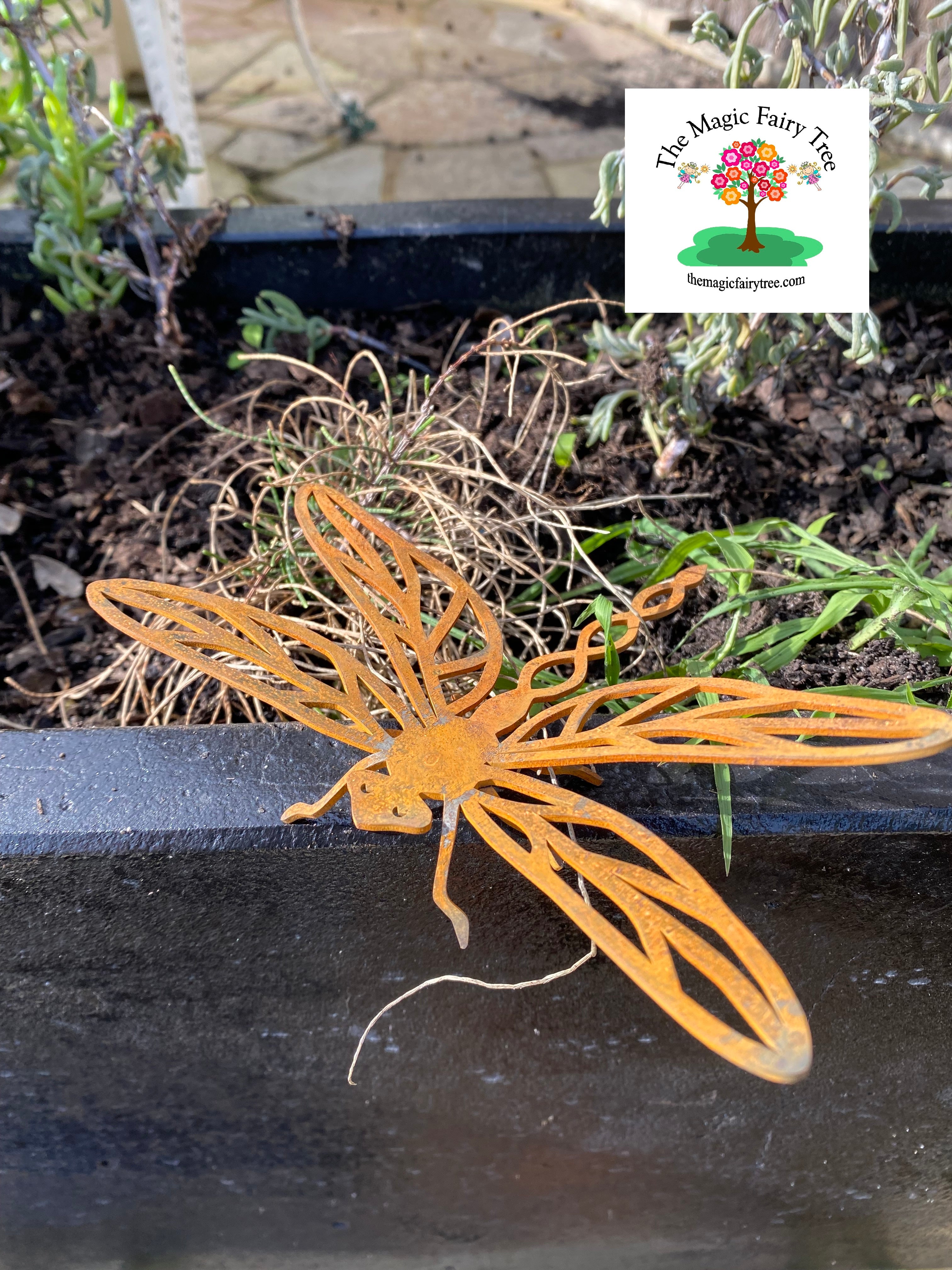 Dragonfly Bee or Butterfly Pot Sitter Decor image 2