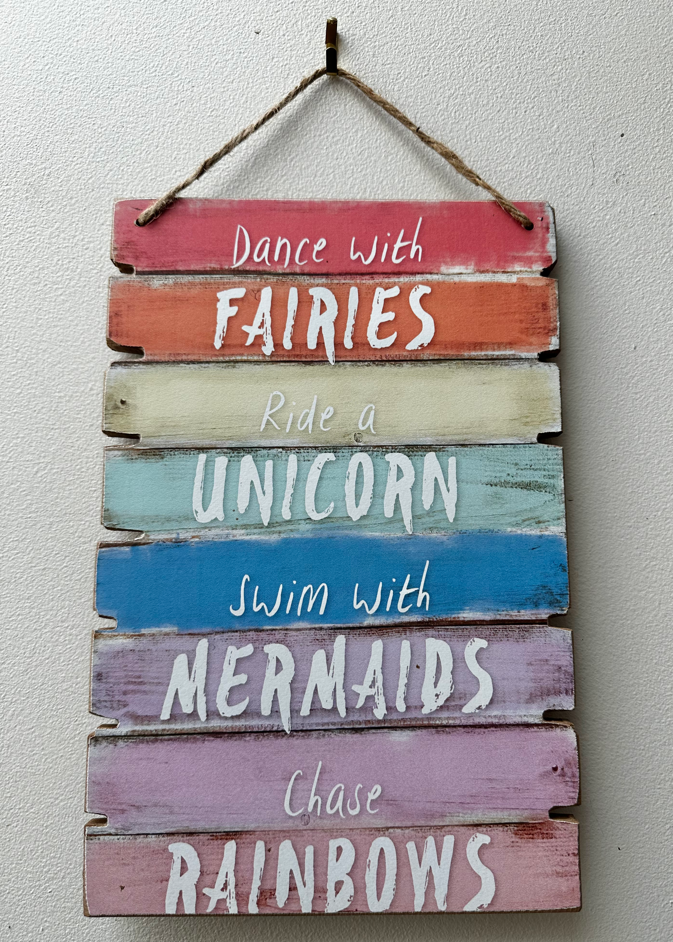 Children’s unicorn fairy wooden wall art picture image 3
