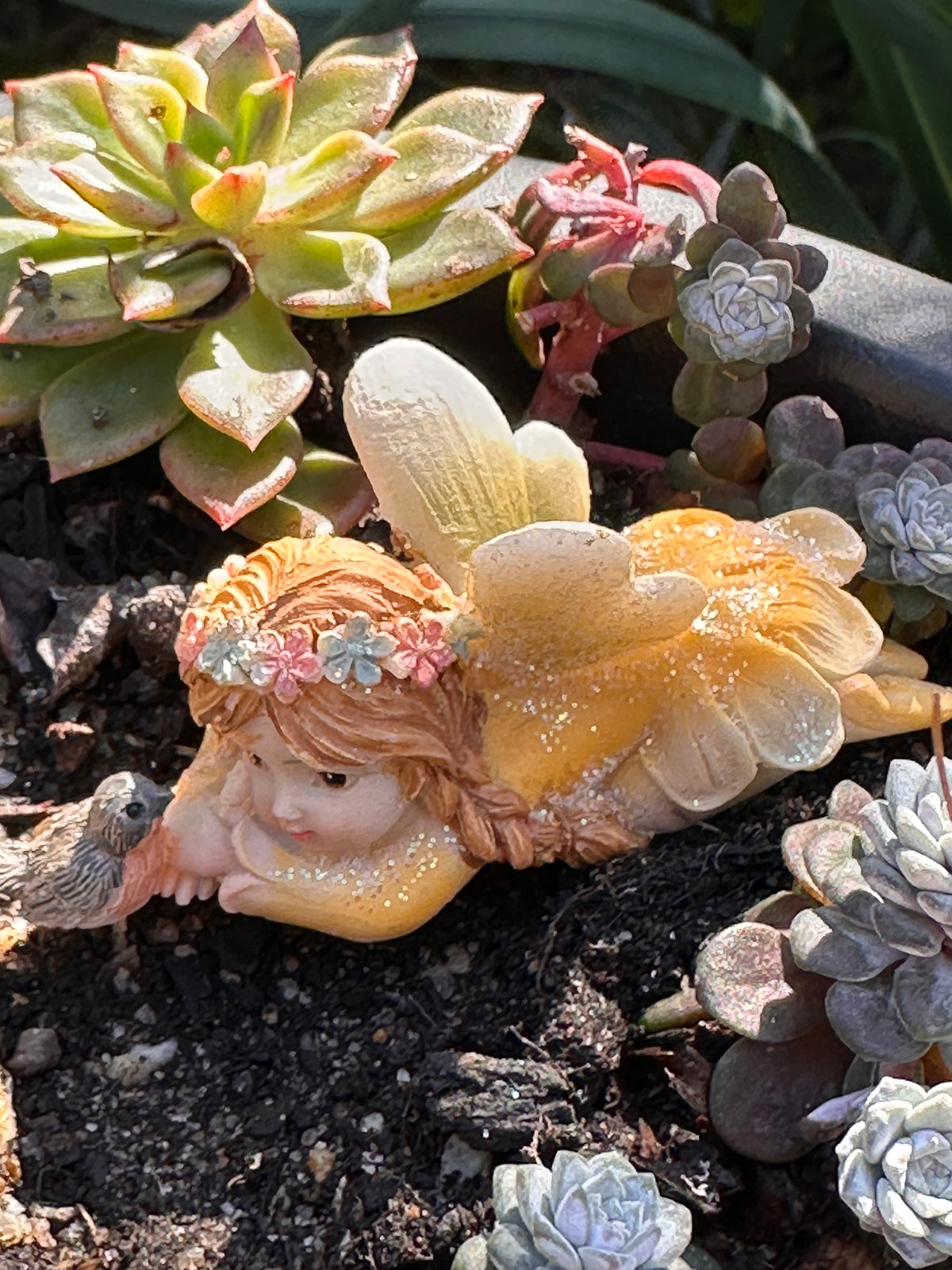 Flower Fairy Sitting Garden Fairy