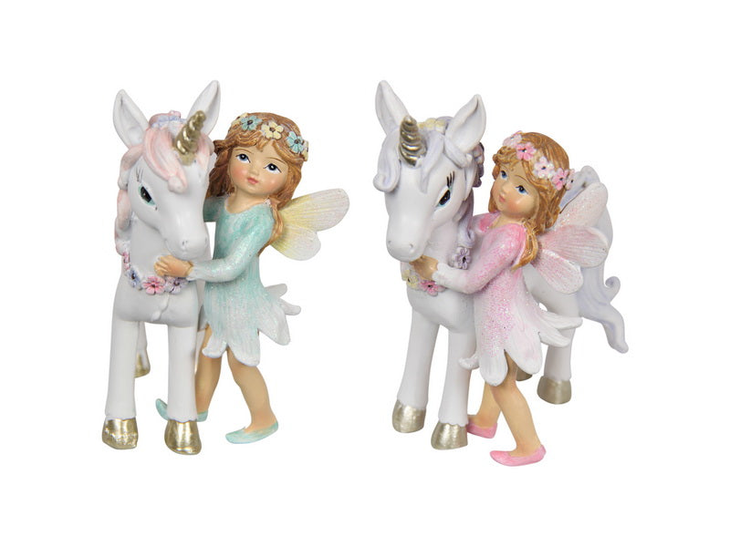 9cm fairy and unicorn with flowers