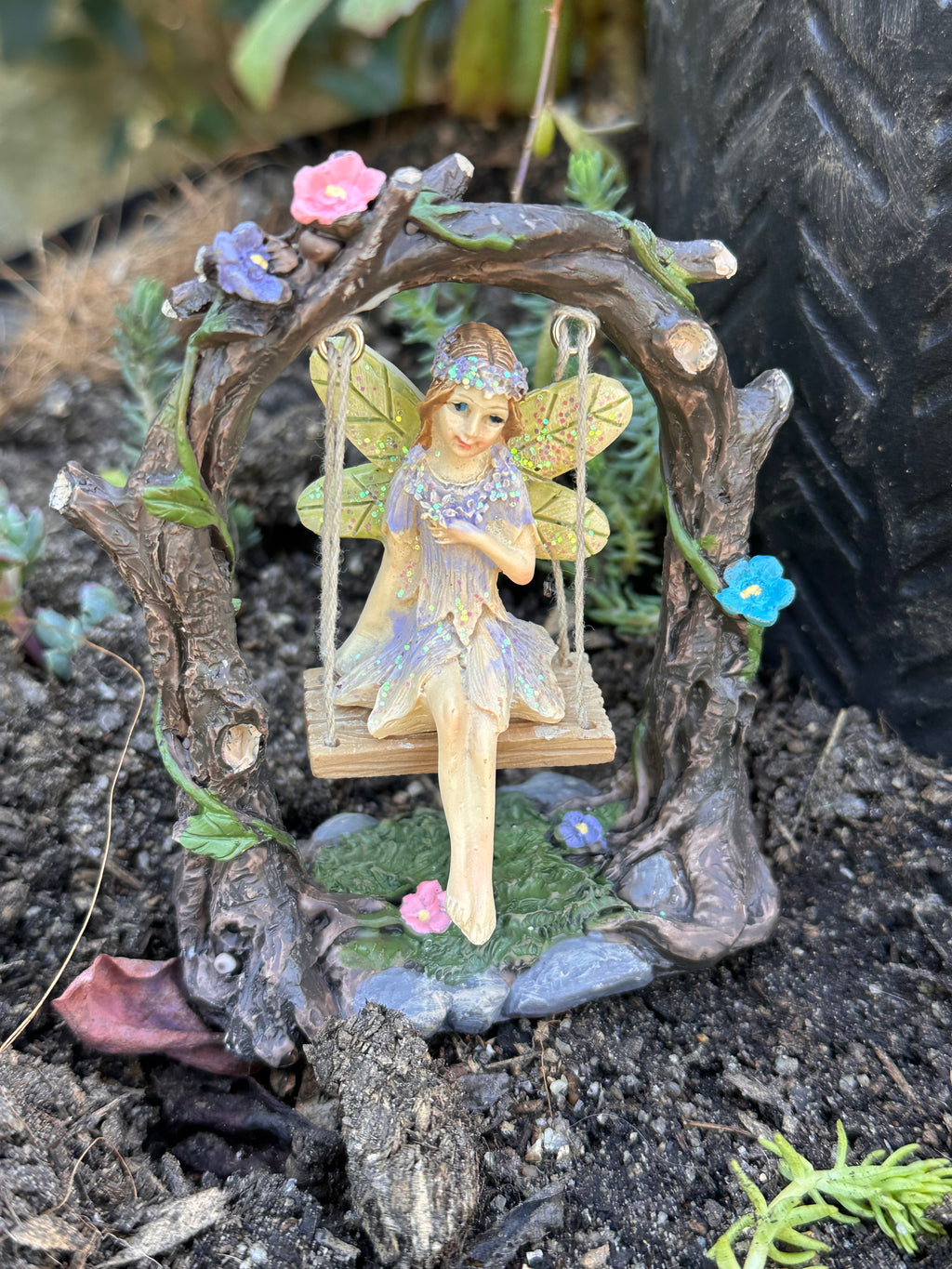 Fairy on Garden Swing