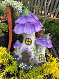 19cm Pink or Purple Flower Fairy House