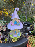 13cm Pink or Purple 2 Storey Fairy Garden Mushroom House