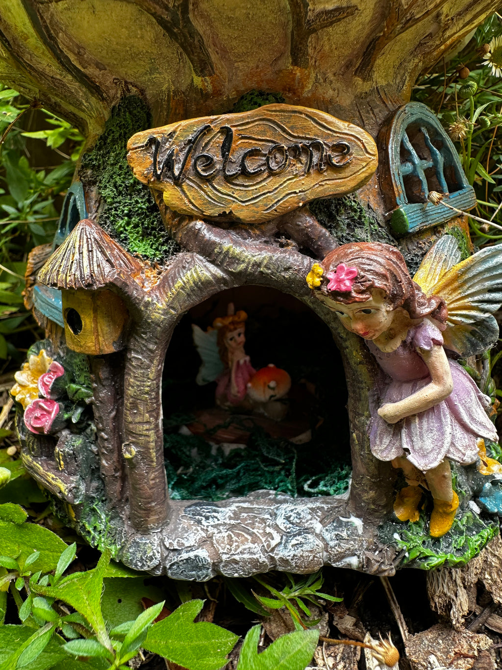 Solar fairy flower hollow house