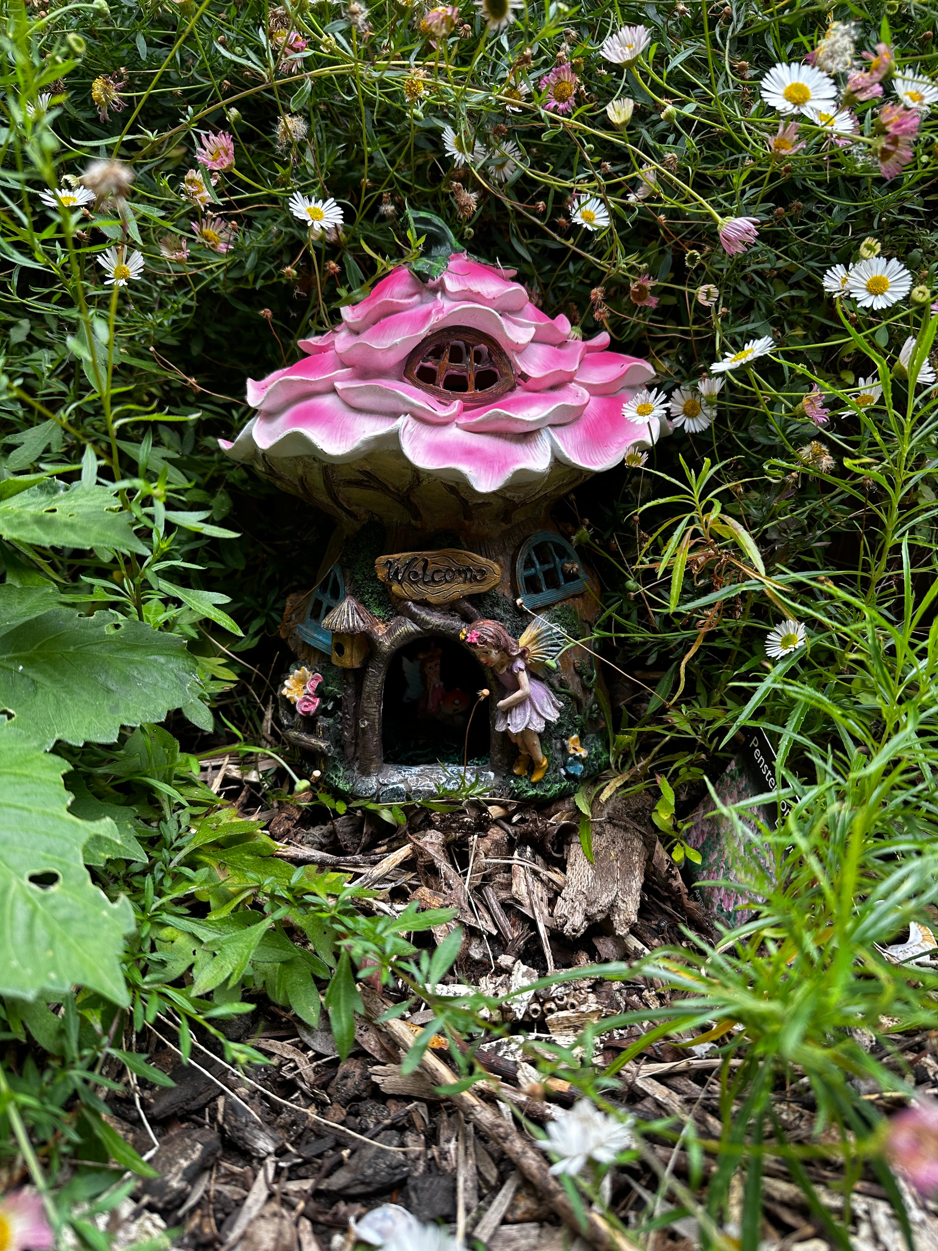 Solar fairy flower hollow house
