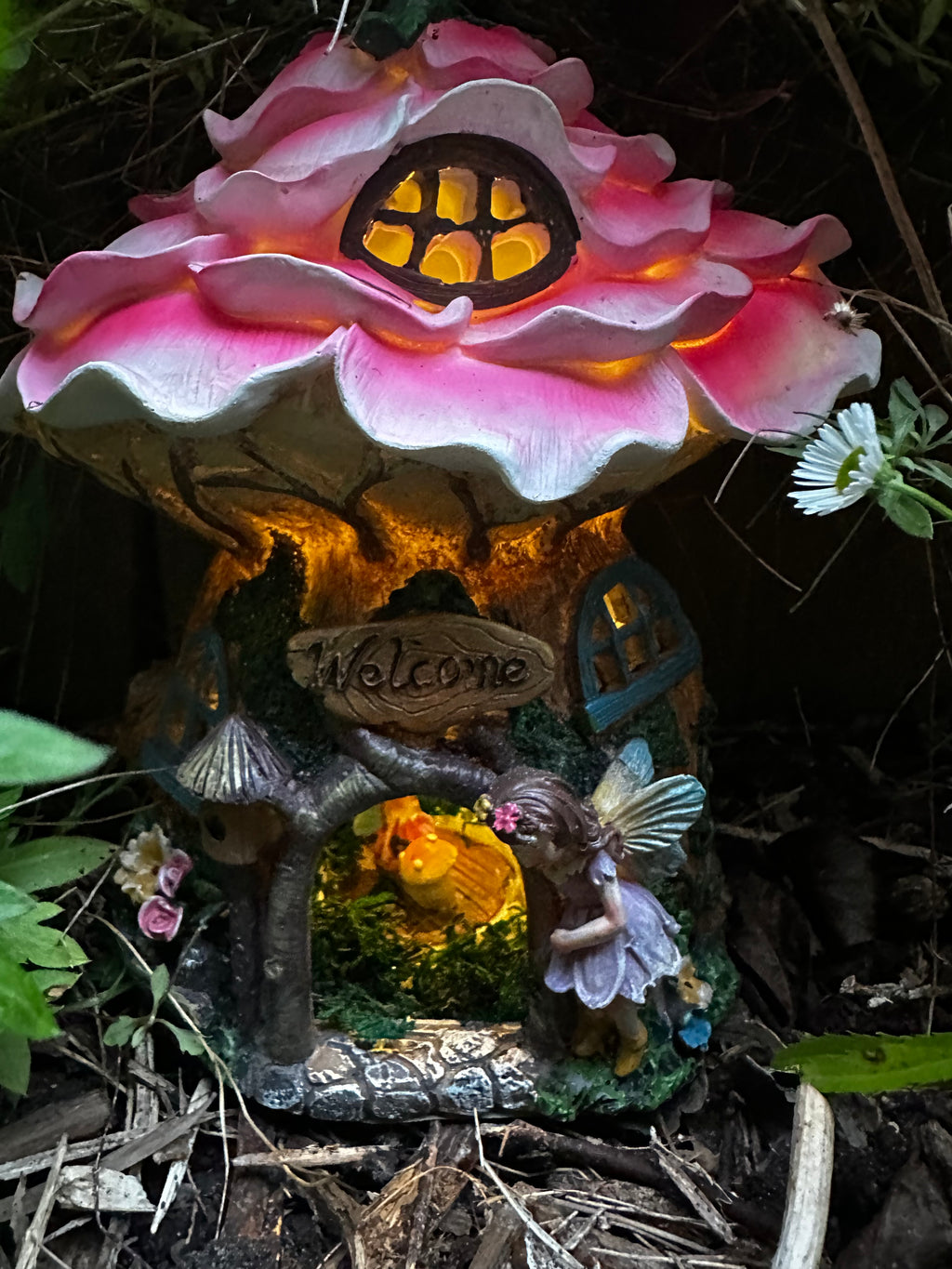 Solar fairy flower hollow house