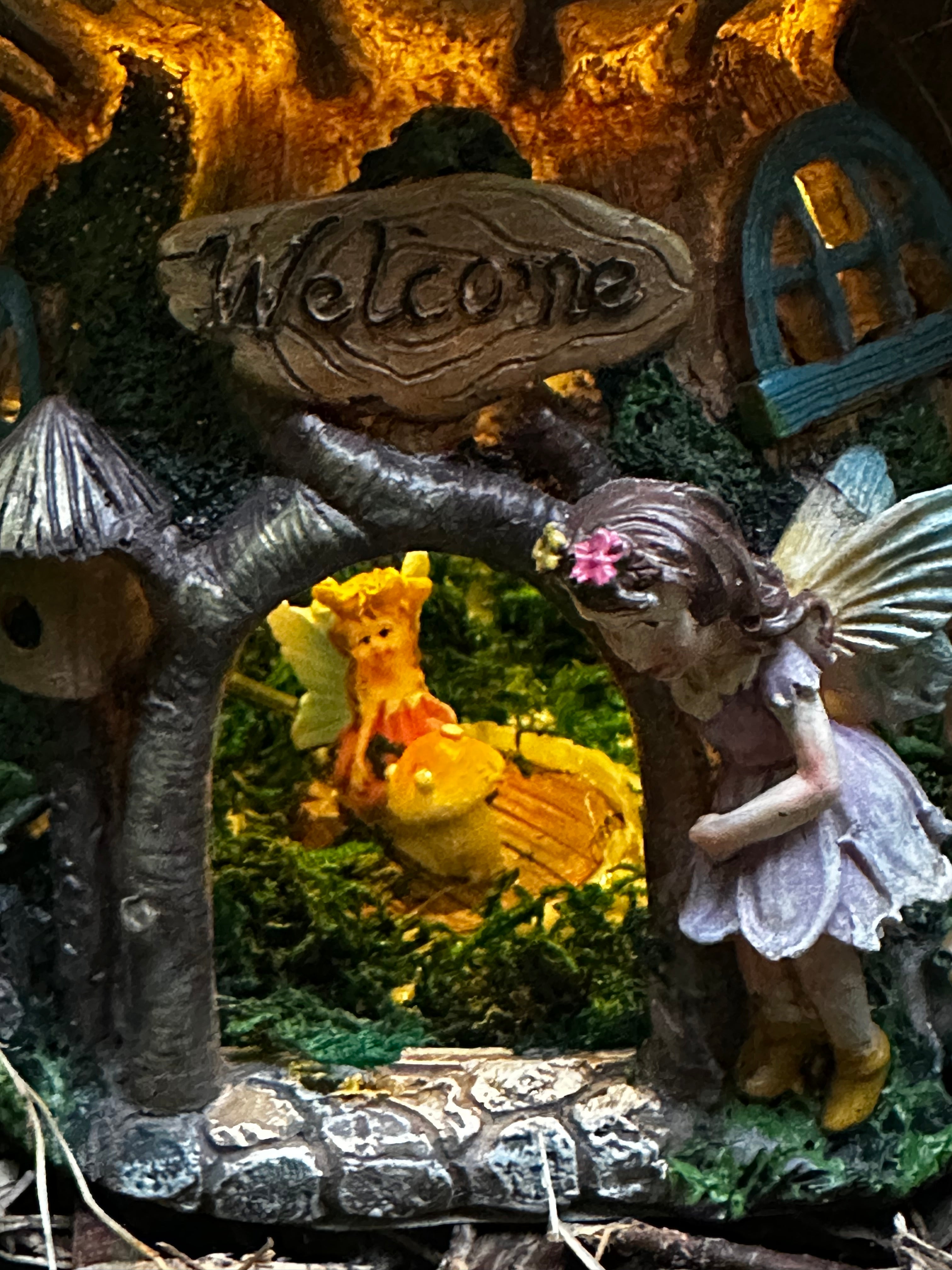 Solar fairy flower hollow house