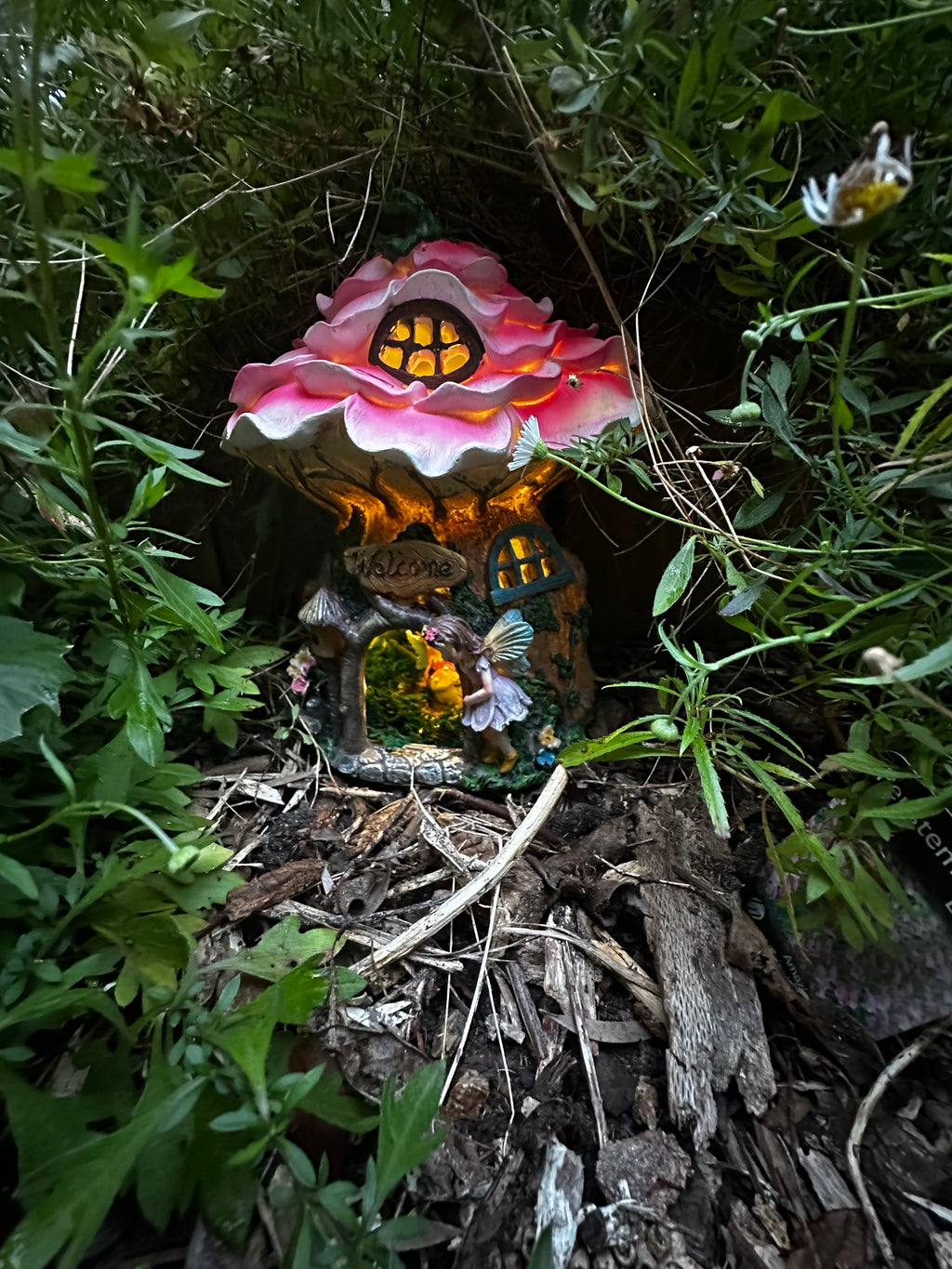 Solar fairy flower hollow house