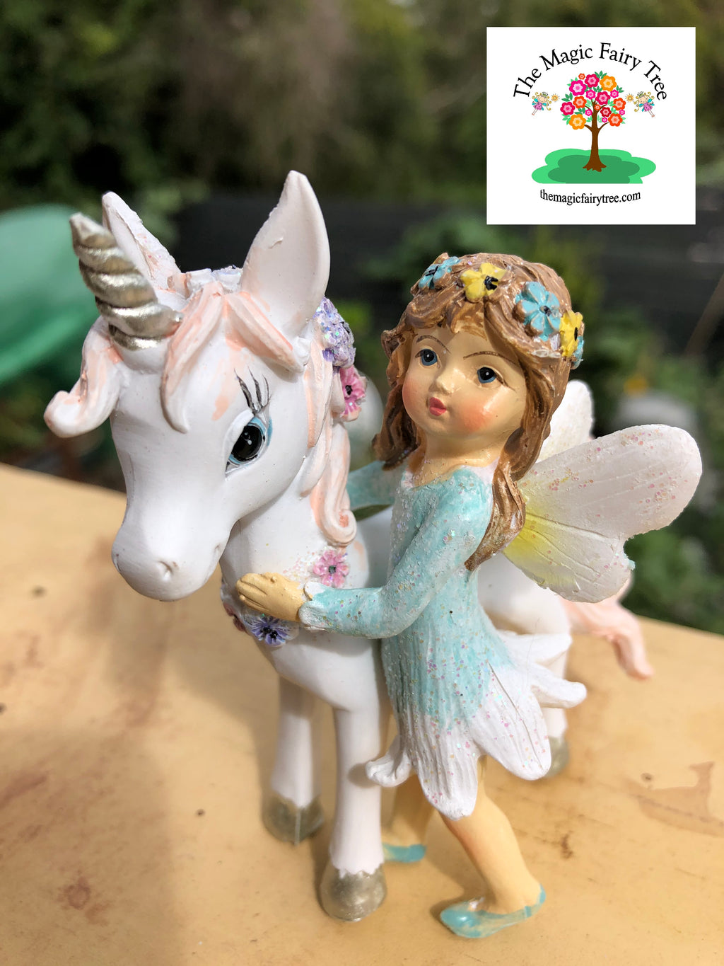 9cm fairy and unicorn with flowers