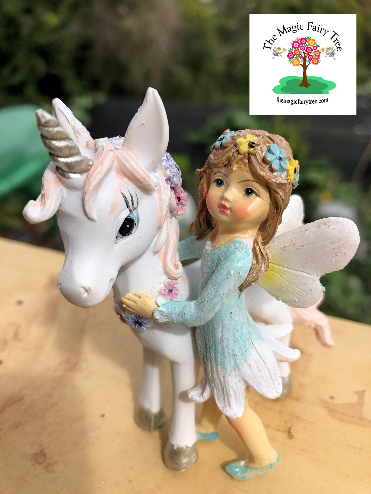 9cm fairy and unicorn with flowers