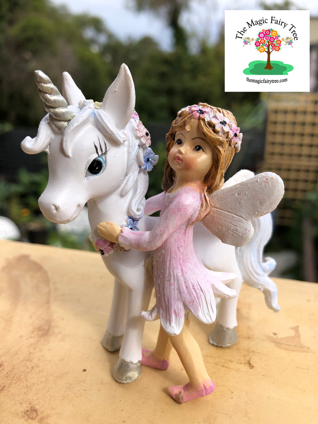 9cm fairy and unicorn with flowers