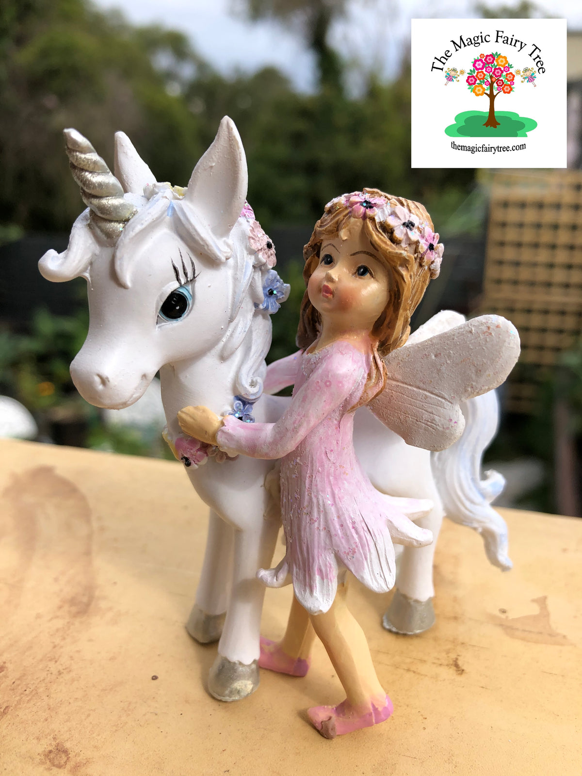 9cm fairy and unicorn with flowers