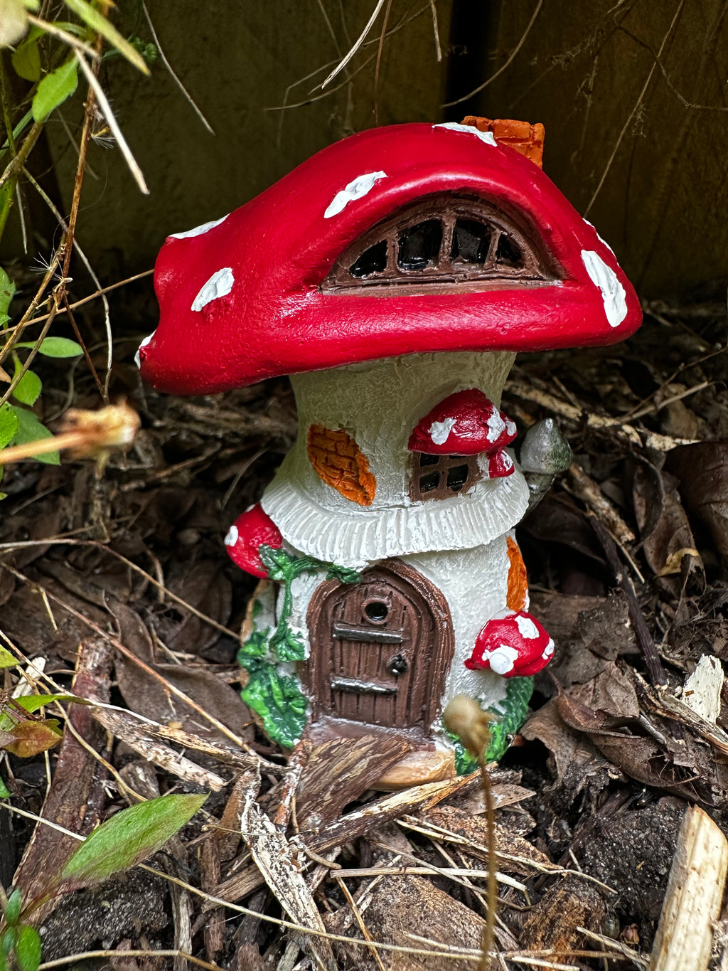 10cm red mushroom fairy house