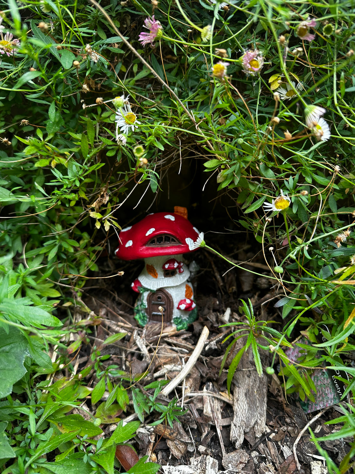 10cm red mushroom fairy house