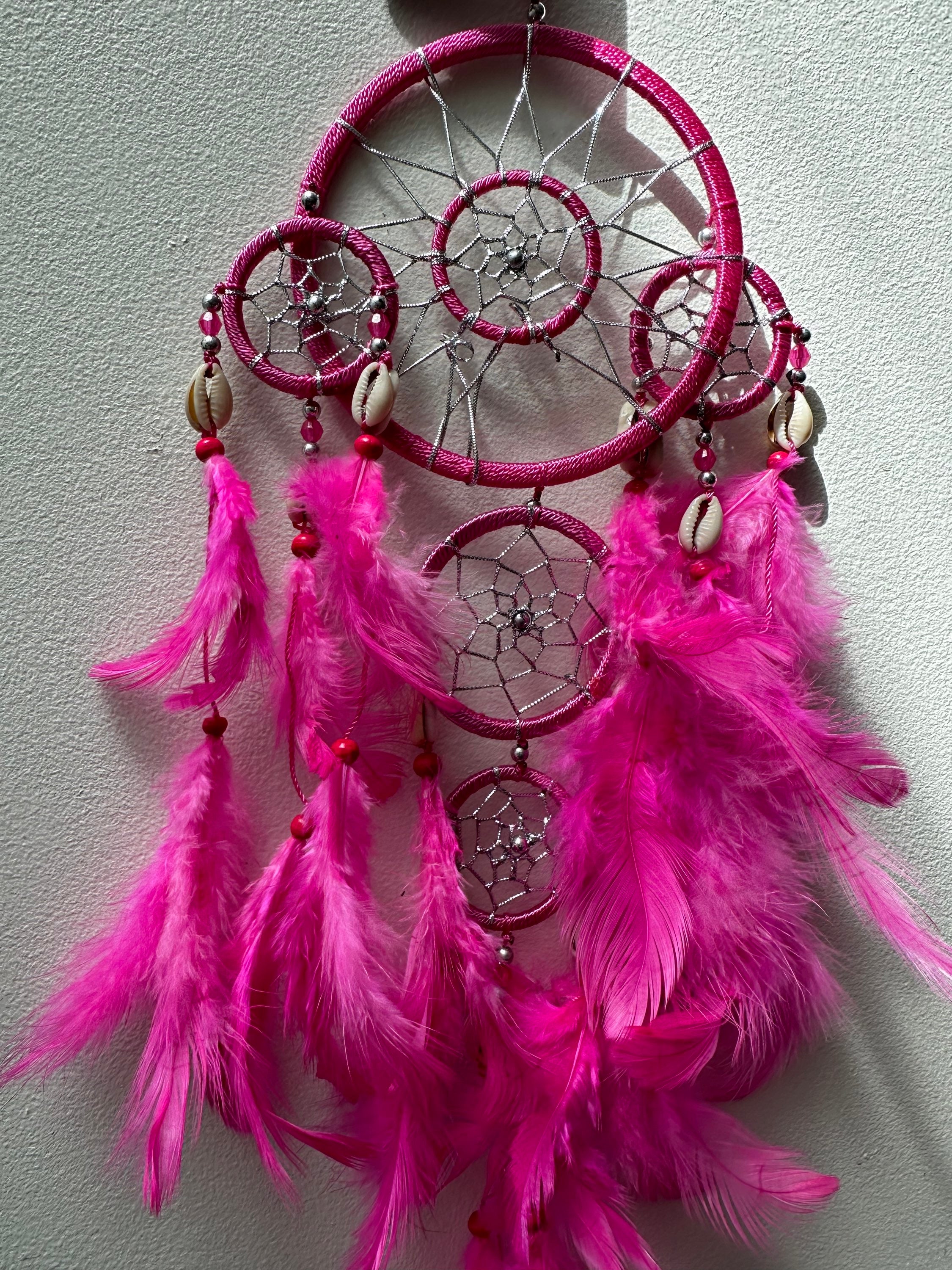 Pink feather dreamcatcher image 1
