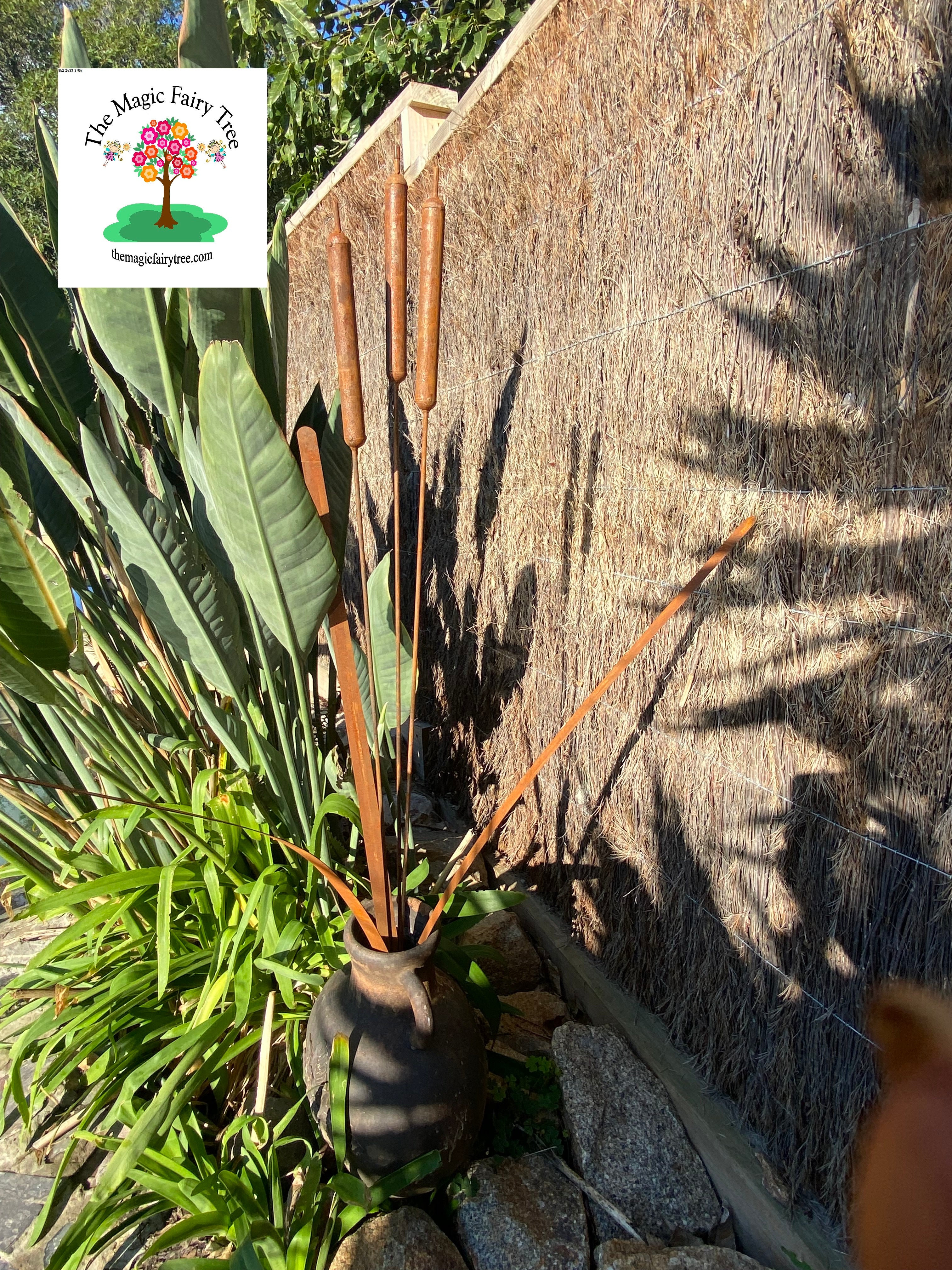 Metal Bulrushes Rustic Stakes image 4