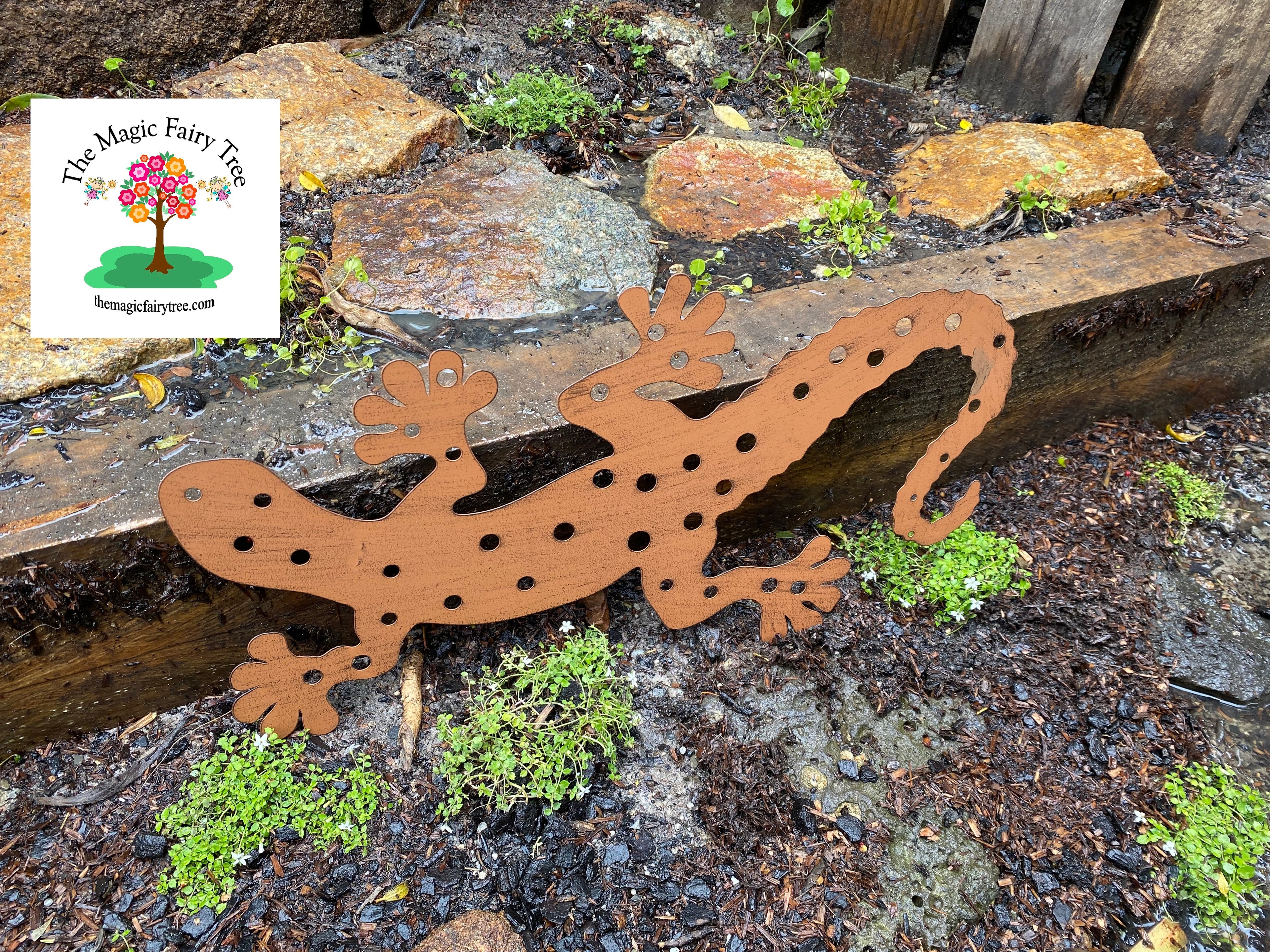 Spotted Gecko Metal Wall Art image 1