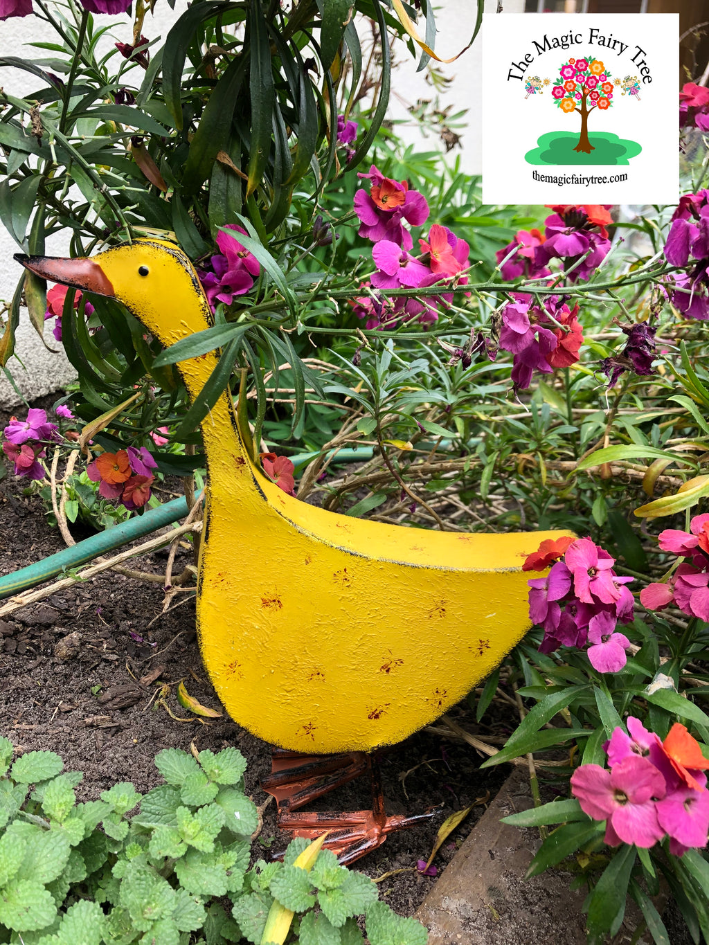 52cm Rustic Yellow Metal Duck image 2