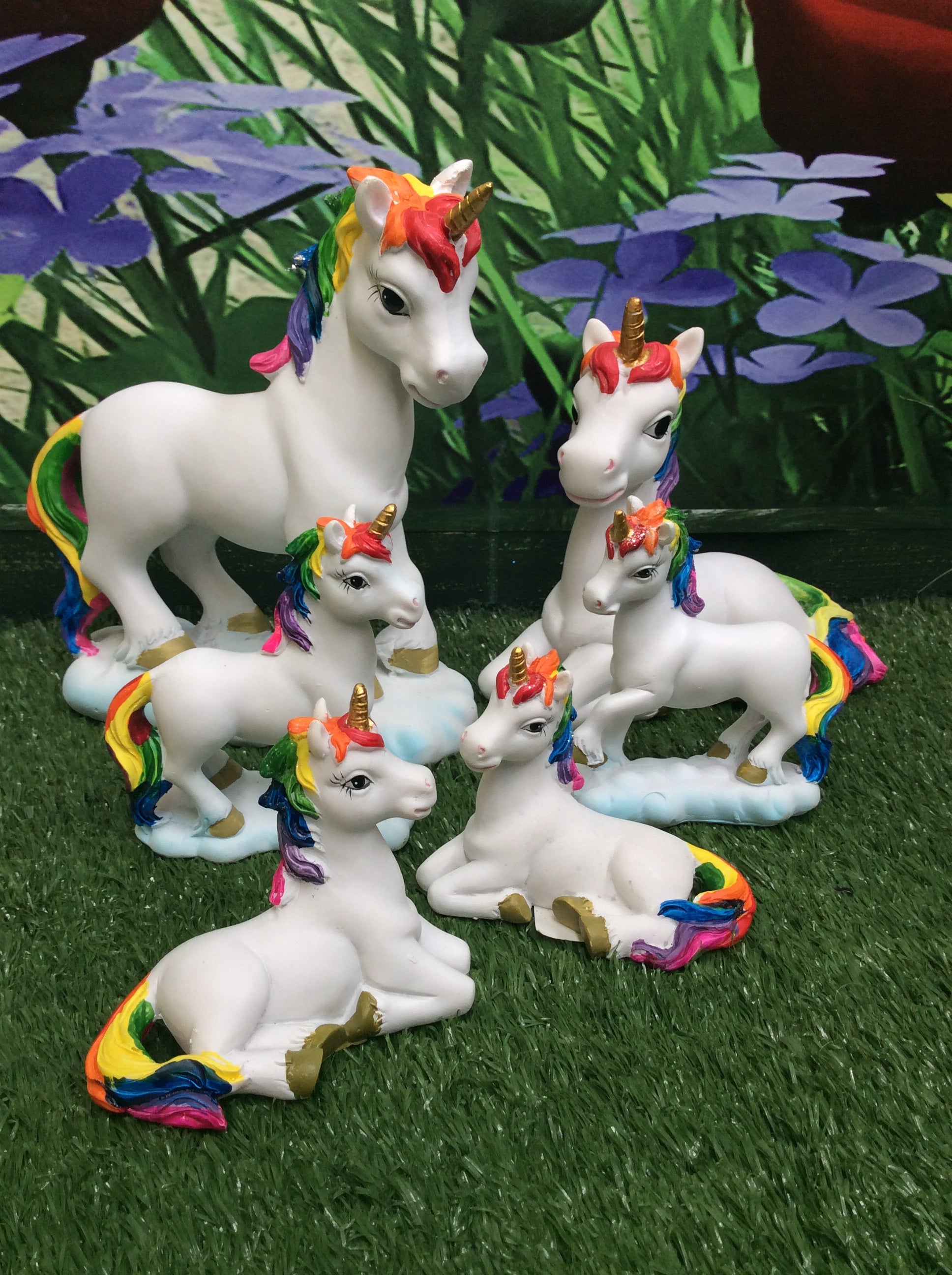 Rainbow unicorn figurine - 5cm, 10cm, 17cm image 0