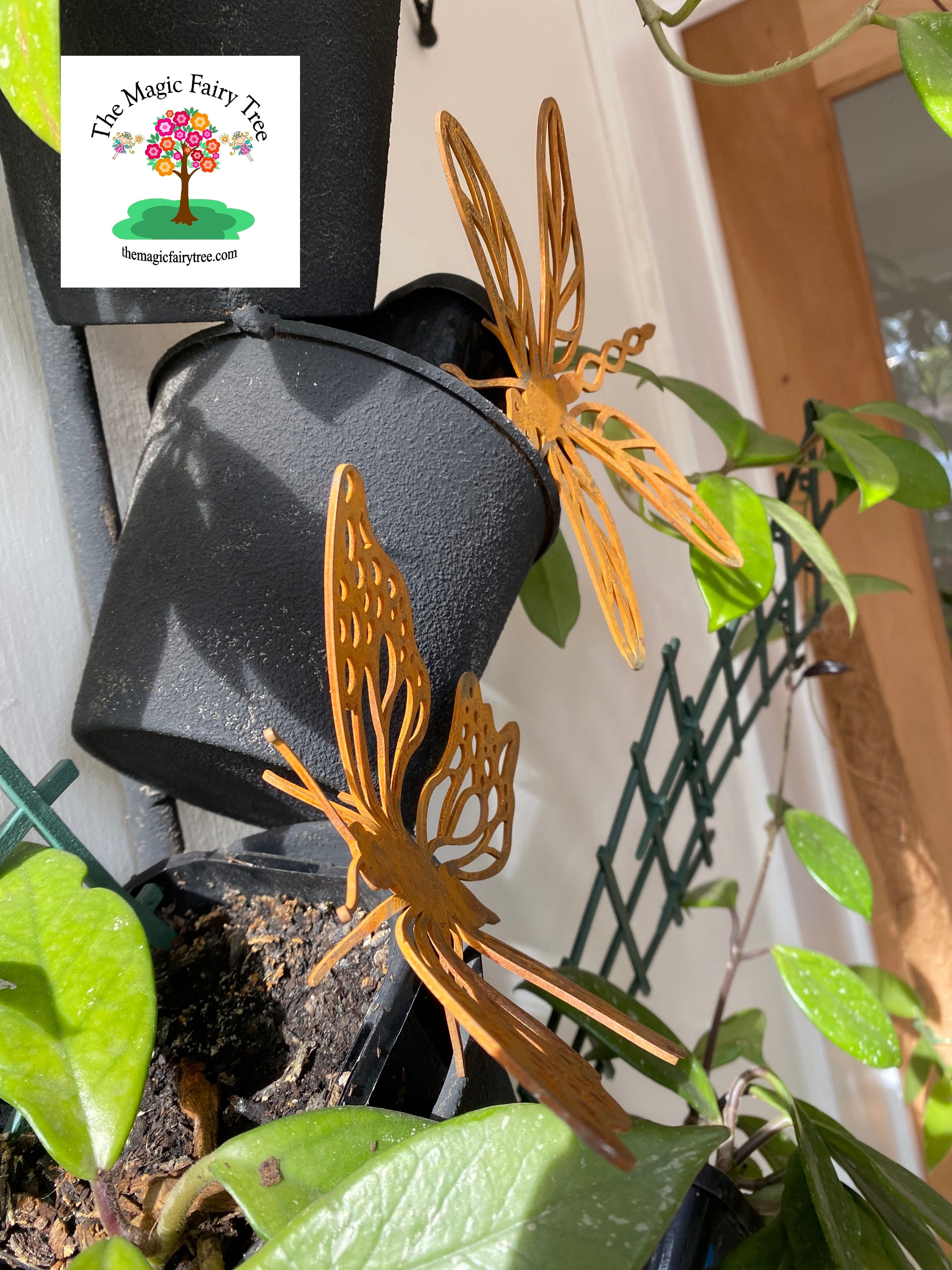 Dragonfly Bee or Butterfly Pot Sitter Decor image 3