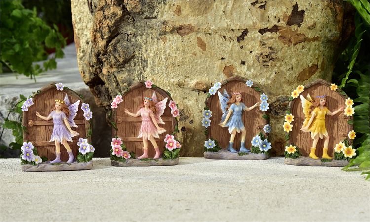 Miniature fairy door with fairy figurine image 1