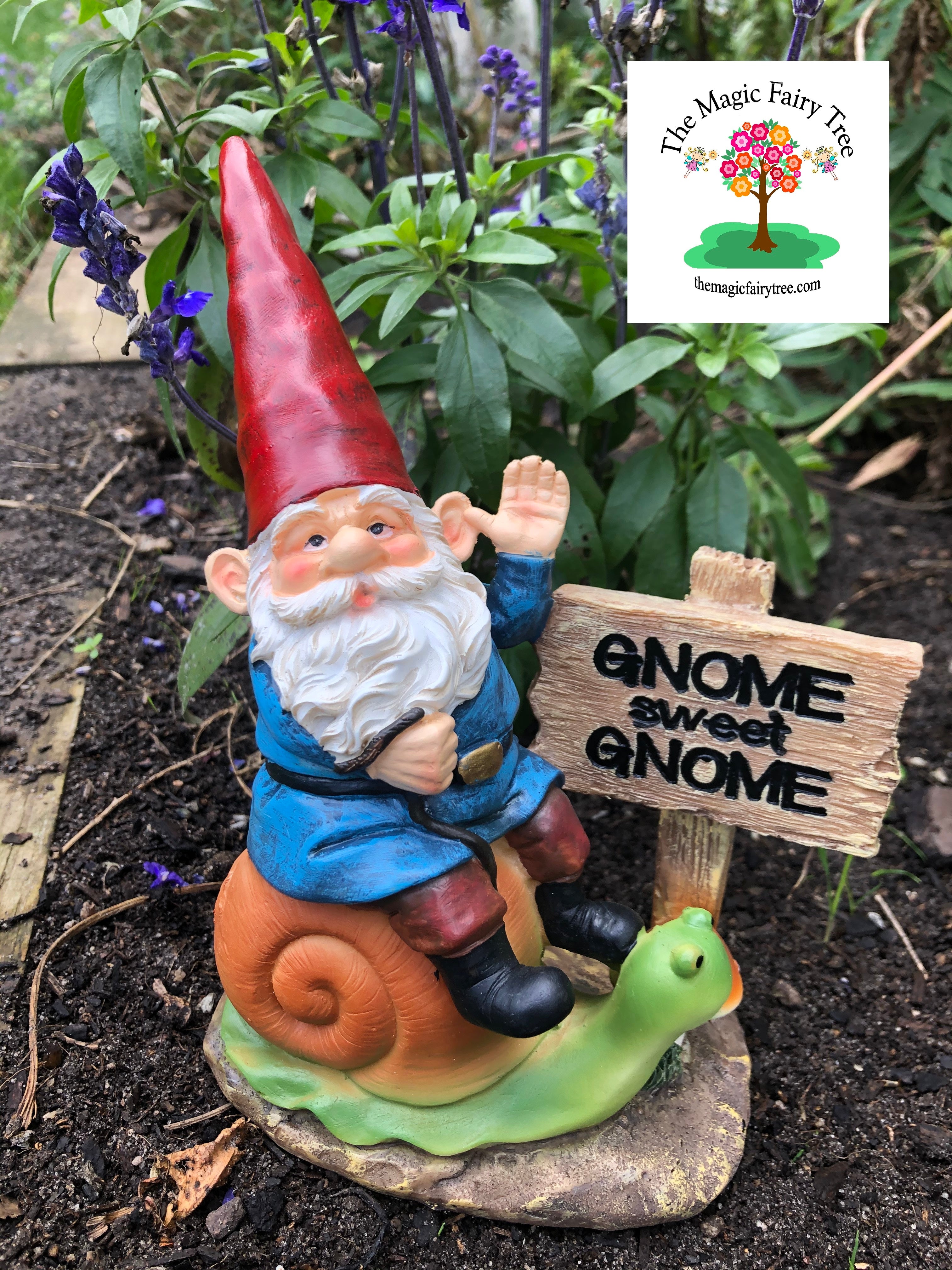 Gnome Sweet Gnome - Garden gnome riding snail image 2