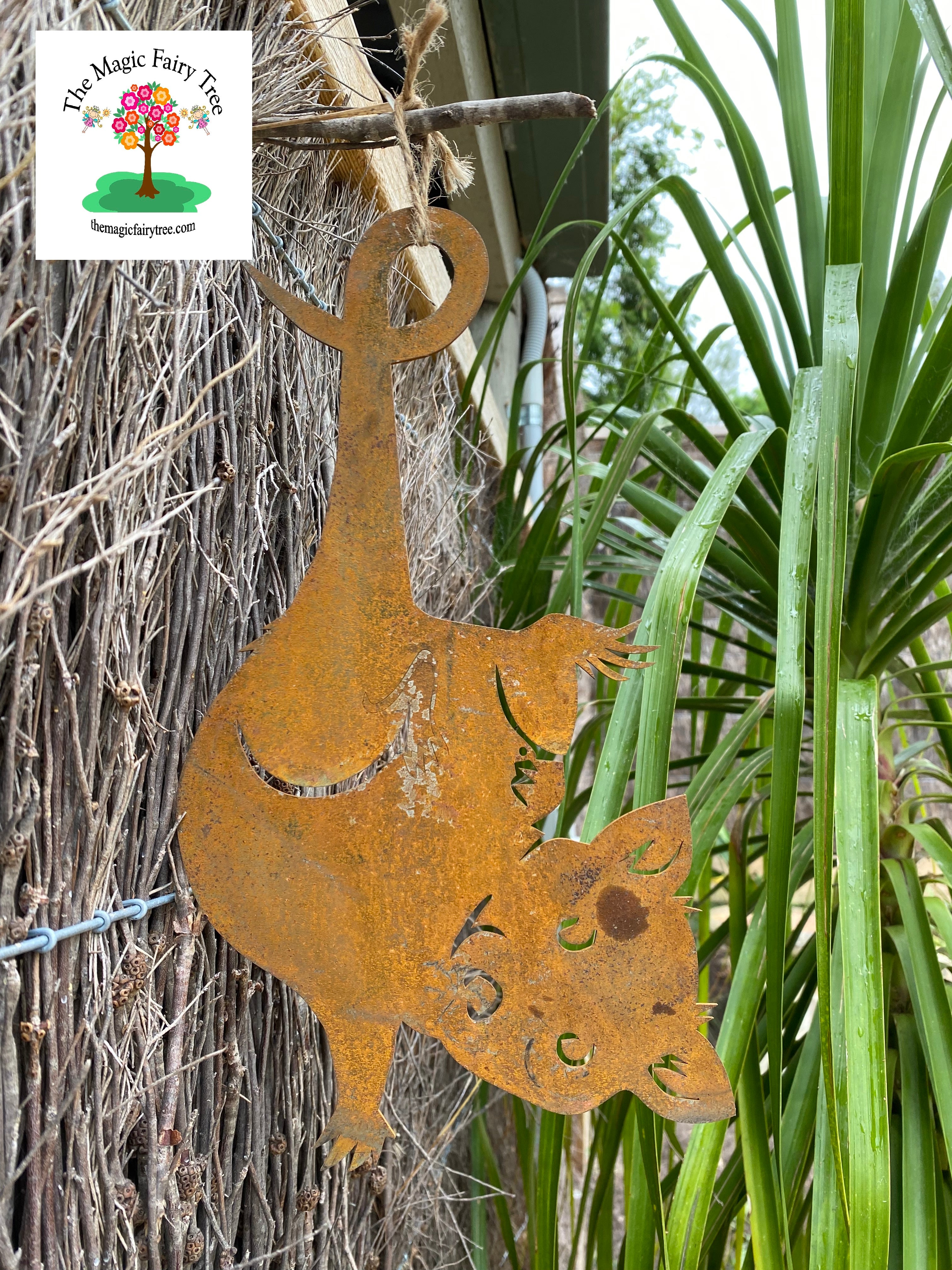 Rusty Metal Ringtail Possum Wall Art Garden Plaque image 1