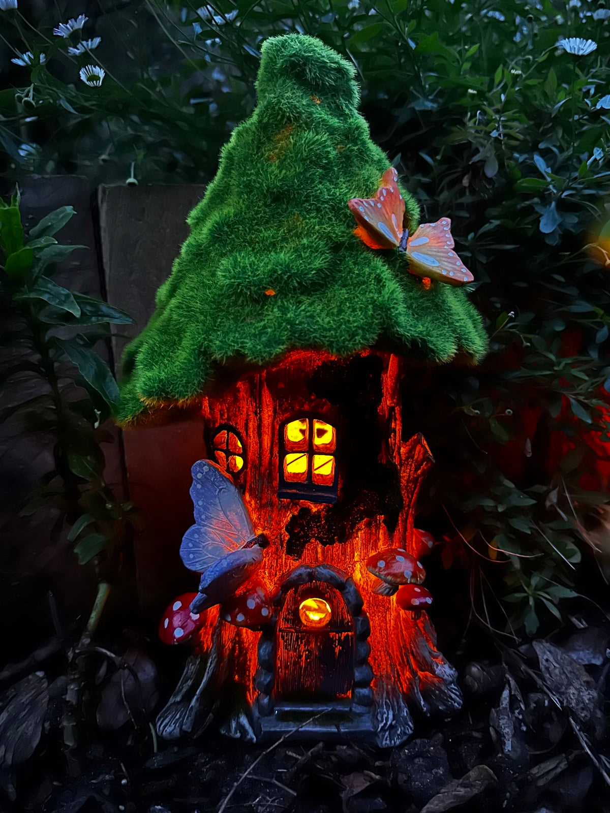 32cm solar powered grass roof fairy house image 2
