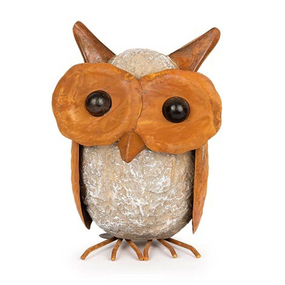 XL Rust and Resin Owl Decor