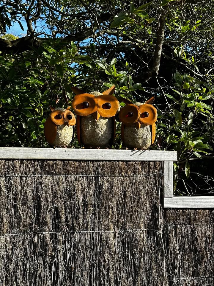 XL Rust and Resin Owl Decor