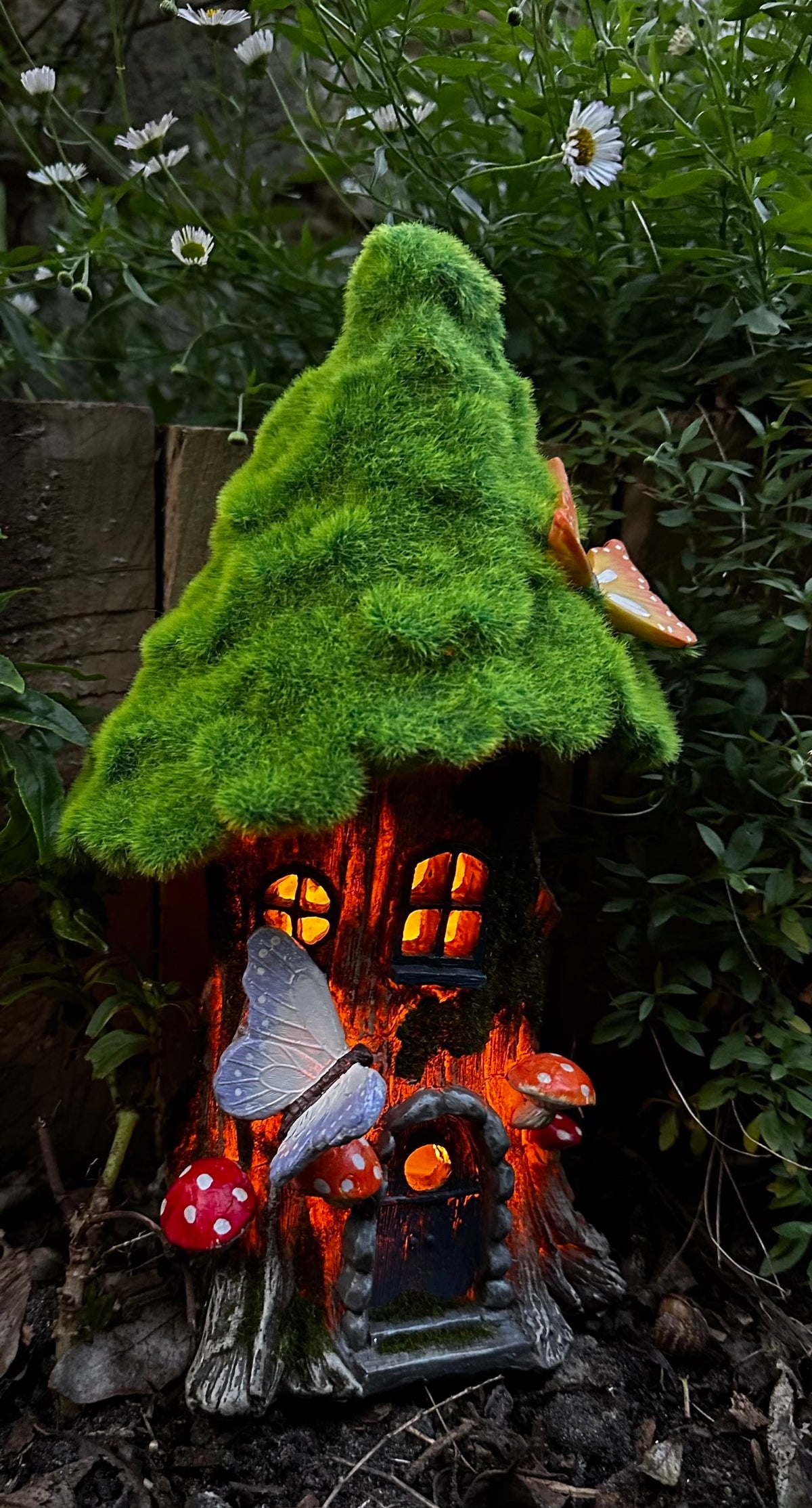32cm solar powered grass roof fairy house image 1
