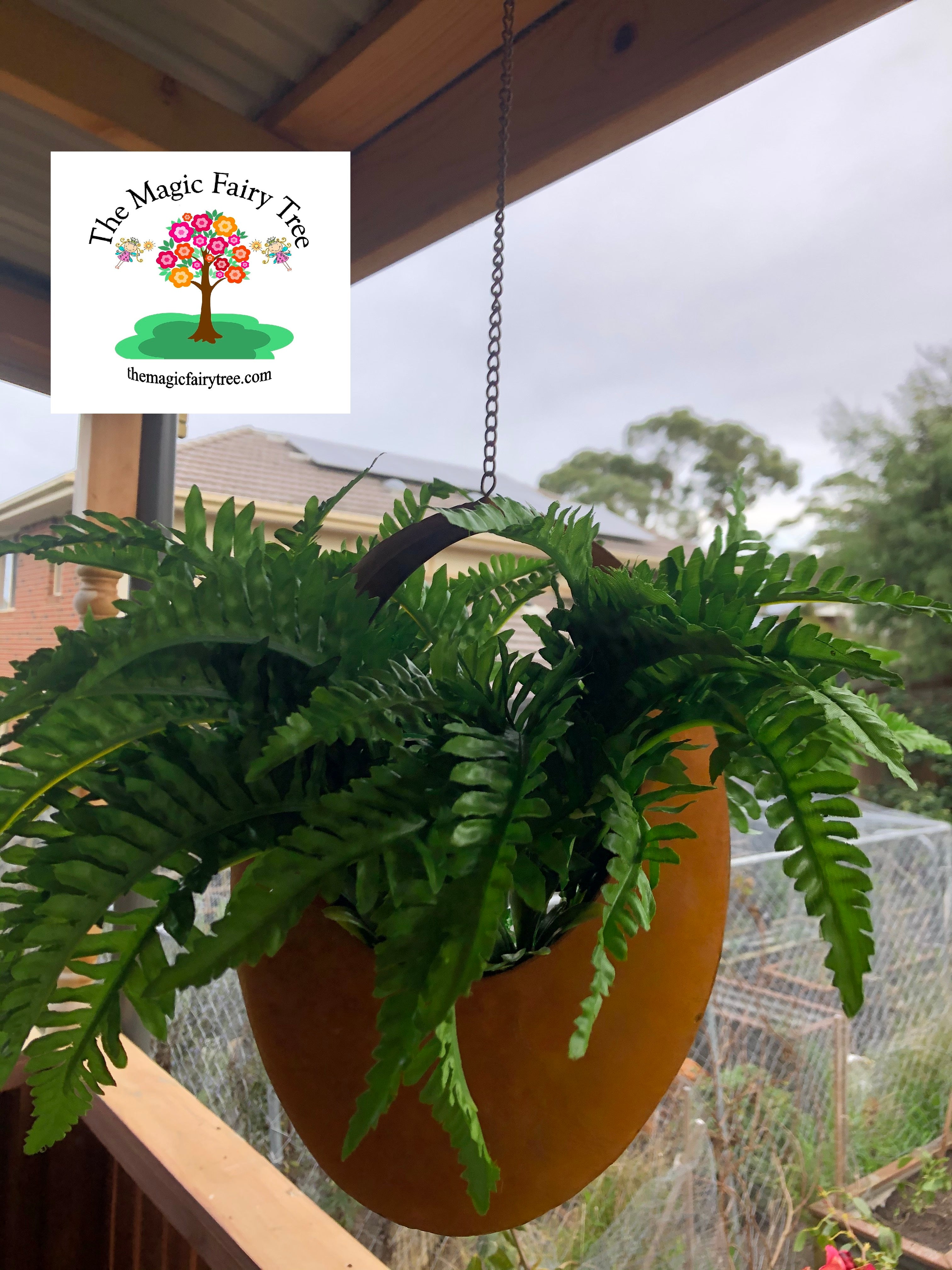 Rust Oval Hanging Planter image 4