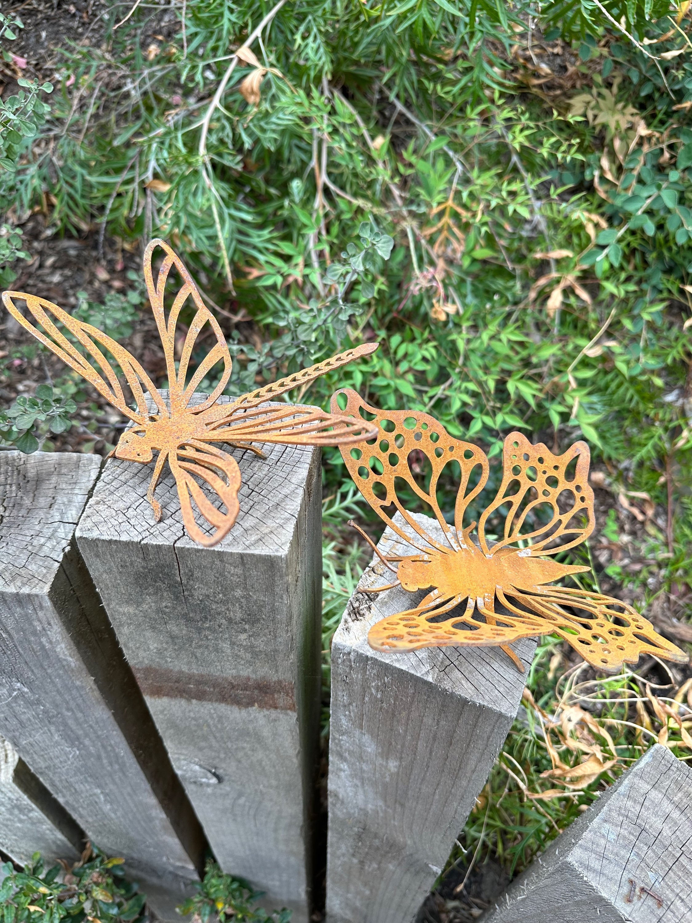 Large Dragonfly or Butterfly Pot Sitter Decor image 3