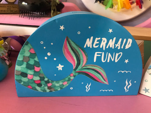 20cm half moon mermaid money box bank image 1
