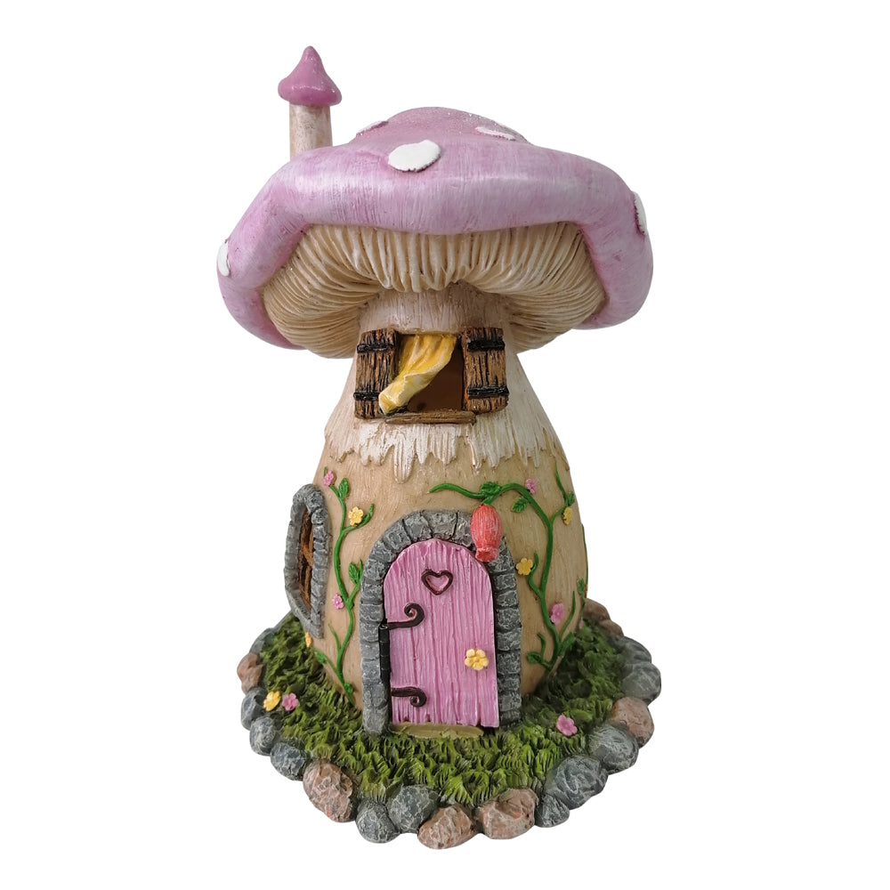 Lilac Glitter Mushroom House with opening door image 0