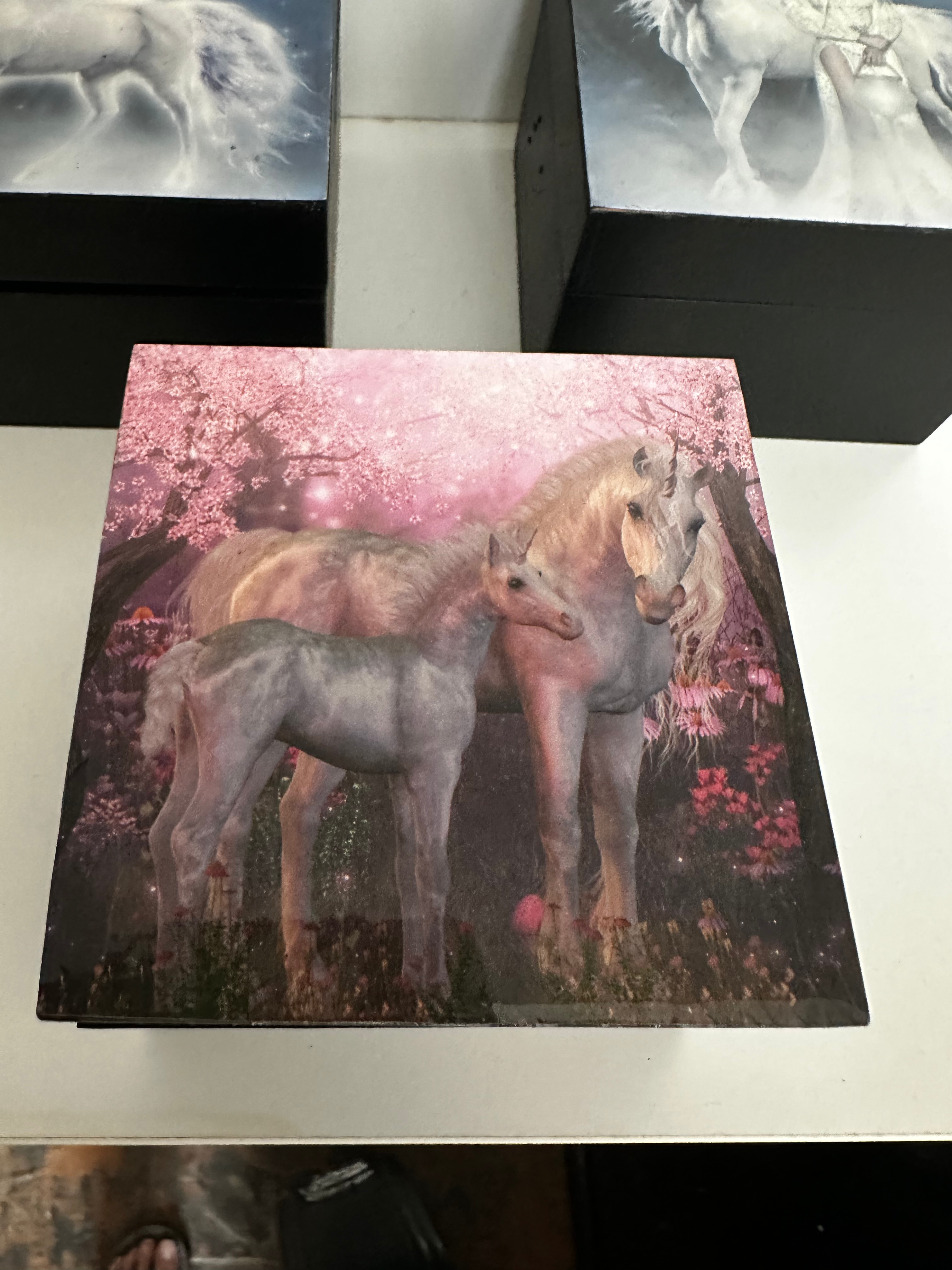 10cm square epoxy unicorn trinket box  image 3