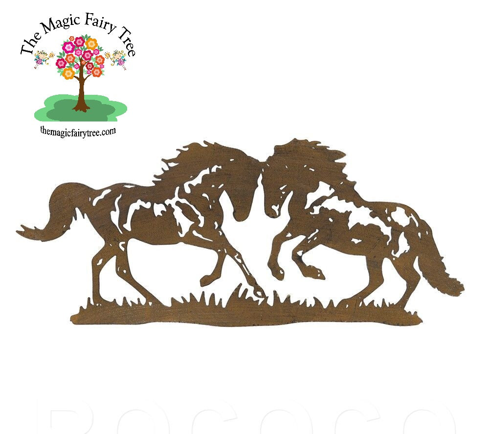 Two Horses Metal Wall Plaque image 3