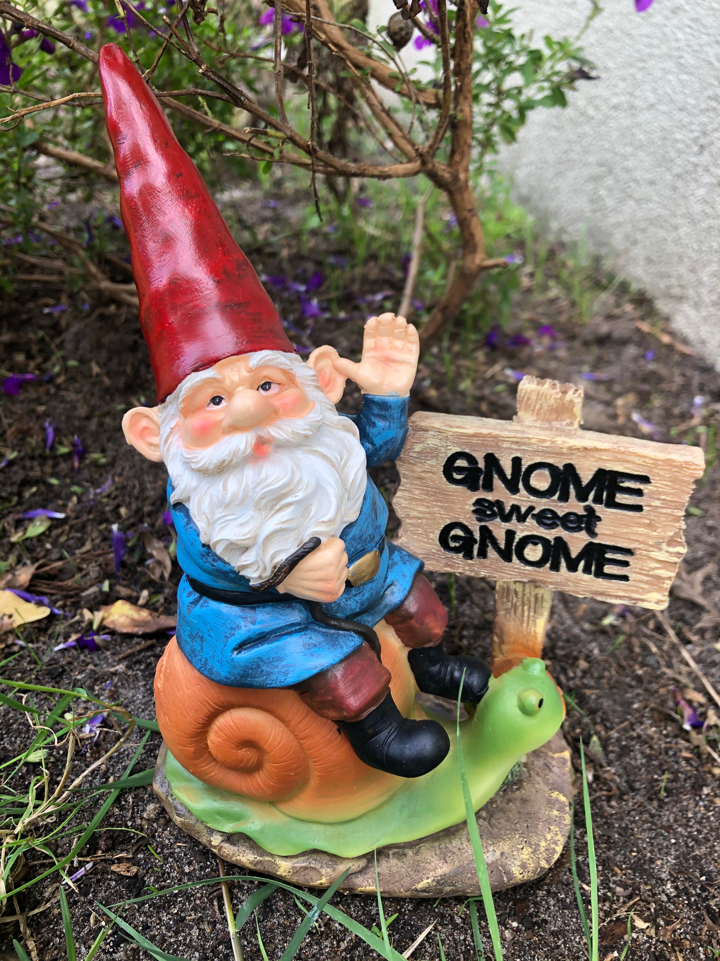 Gnome Sweet Gnome - Garden gnome riding snail image 1