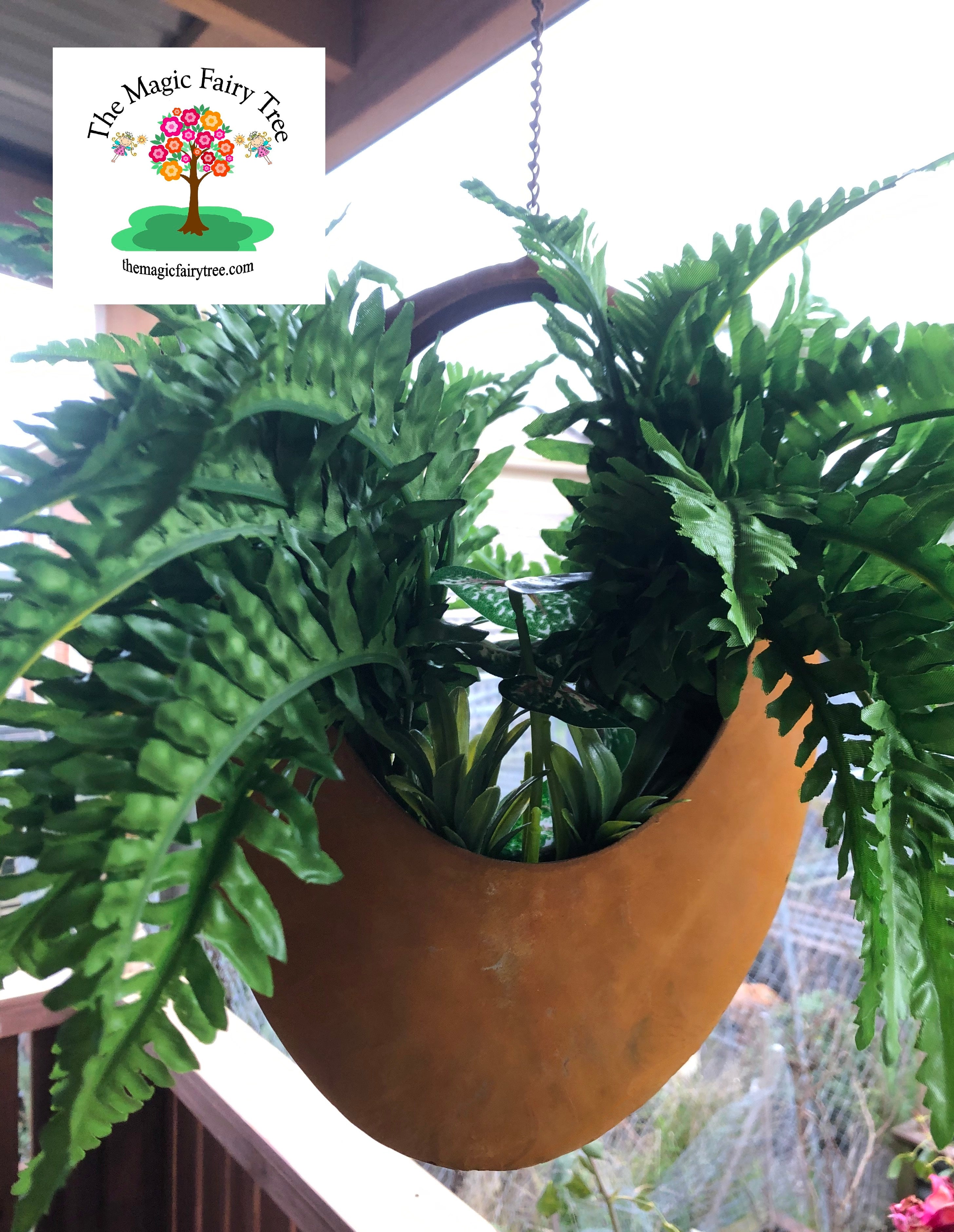 Rust Oval Hanging Planter image 0