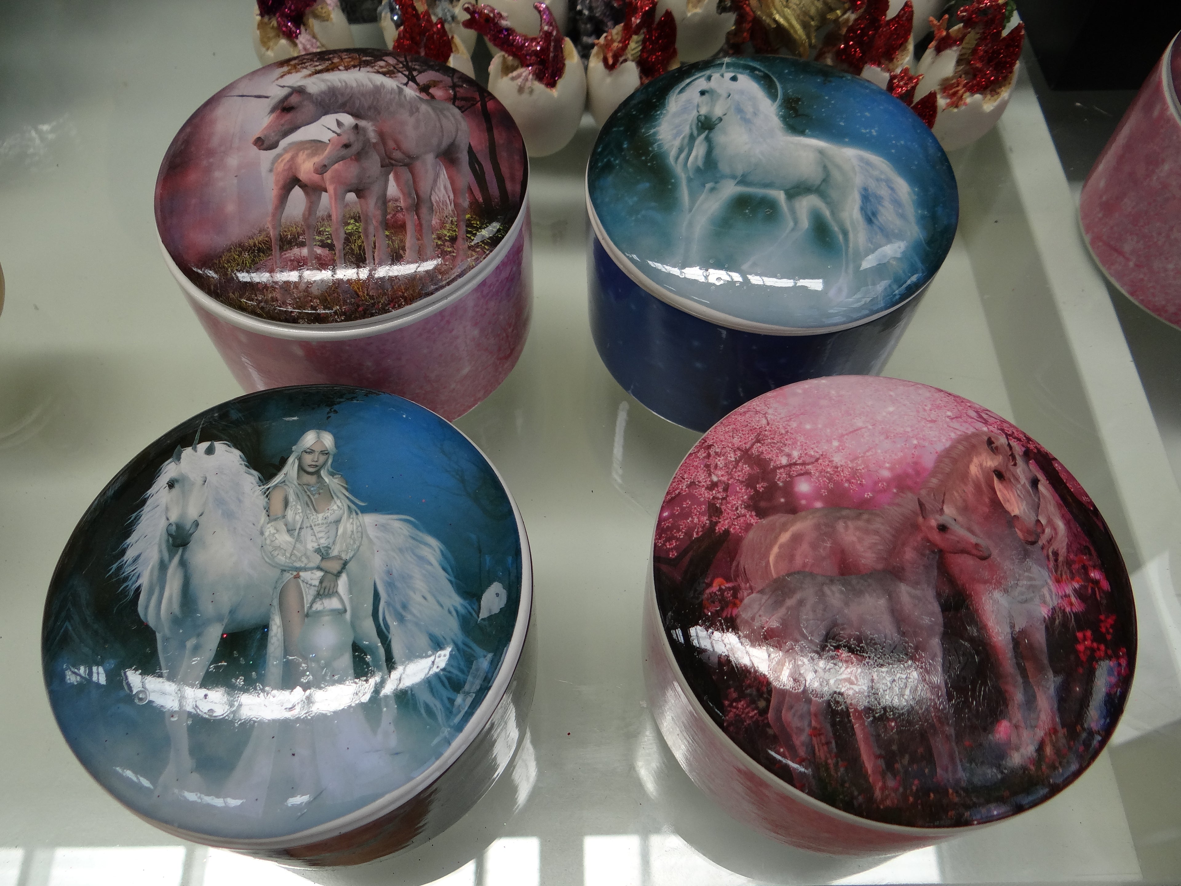 Round Unicorn Trinket Jewellery Box image 0