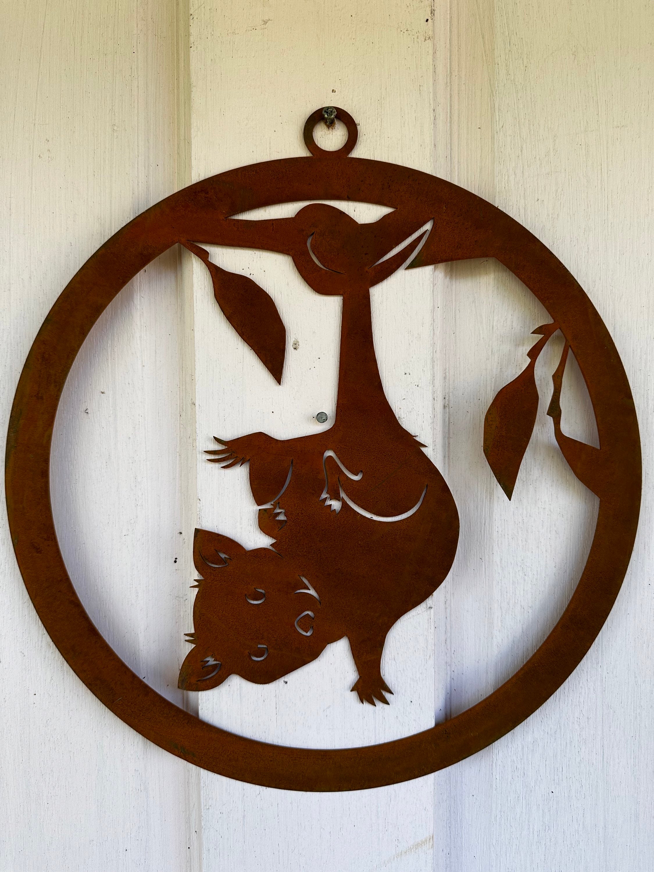 Possum corten ring wall art decor image 4