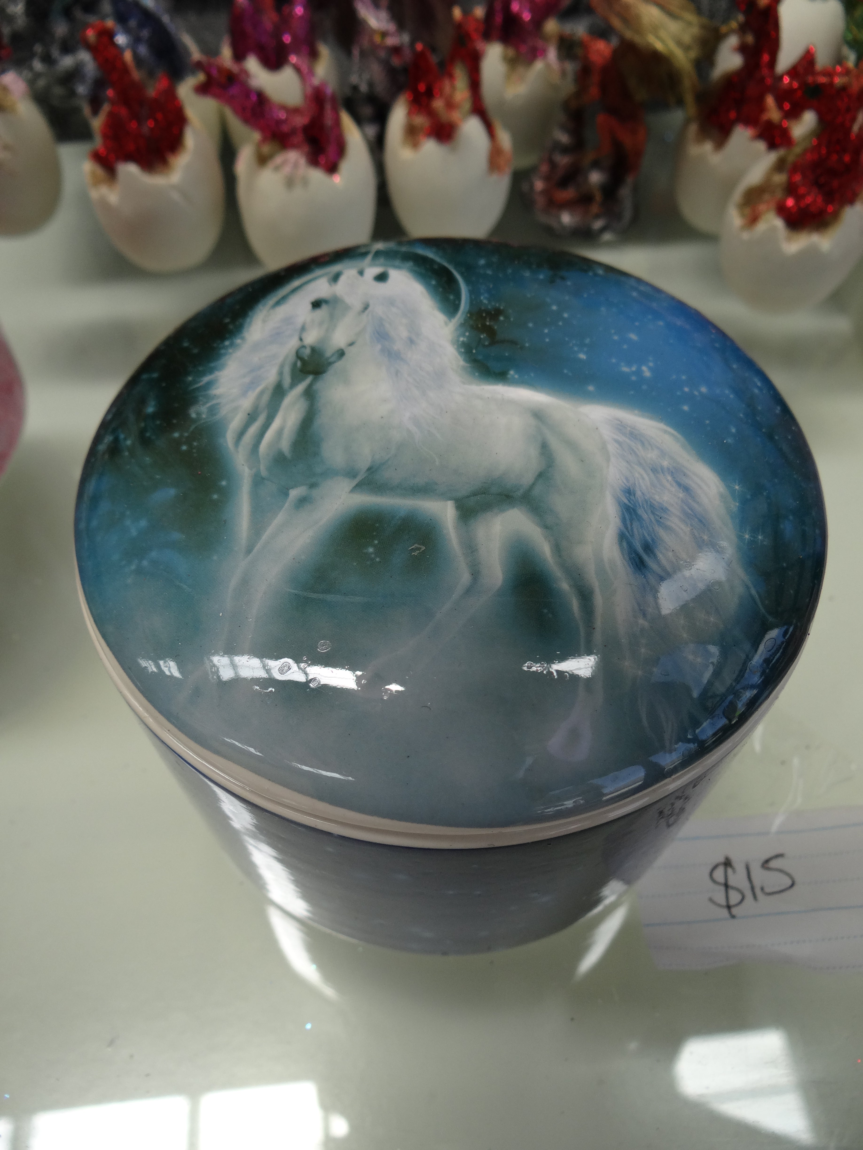 Round Unicorn Trinket Jewellery Box image 4