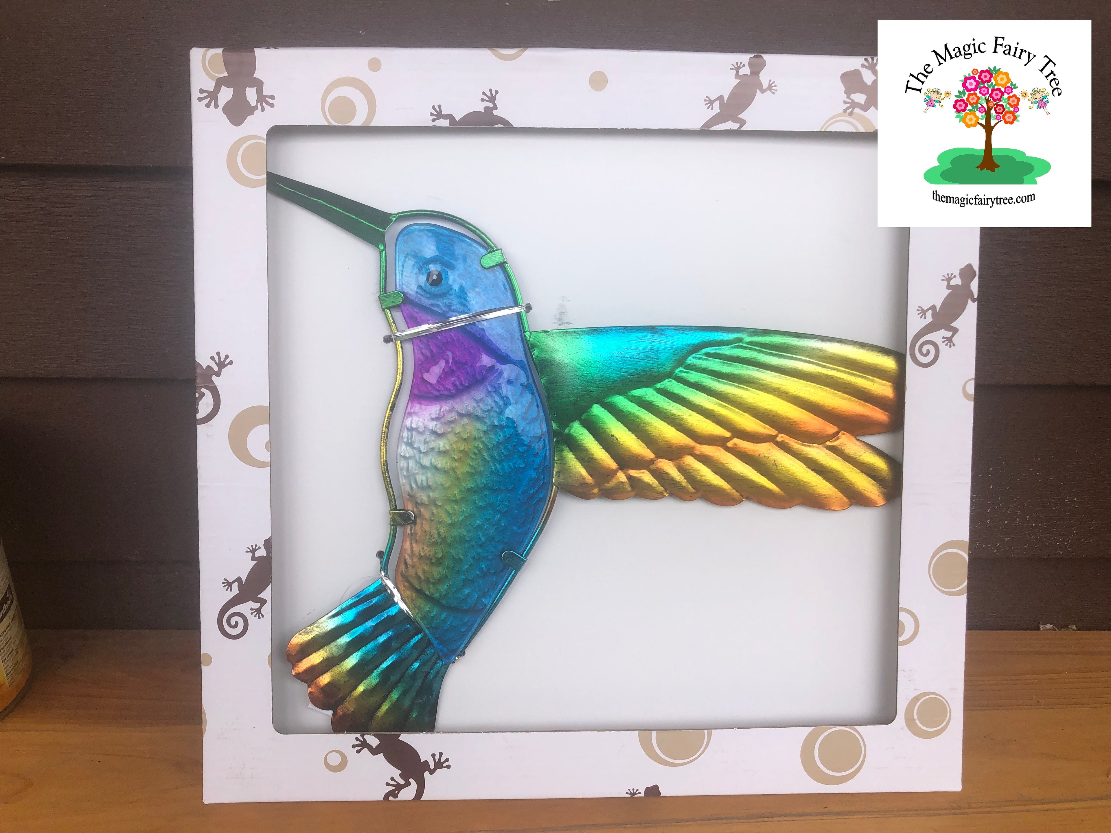 Metal and Glass Hummingbird Wall Art image 1