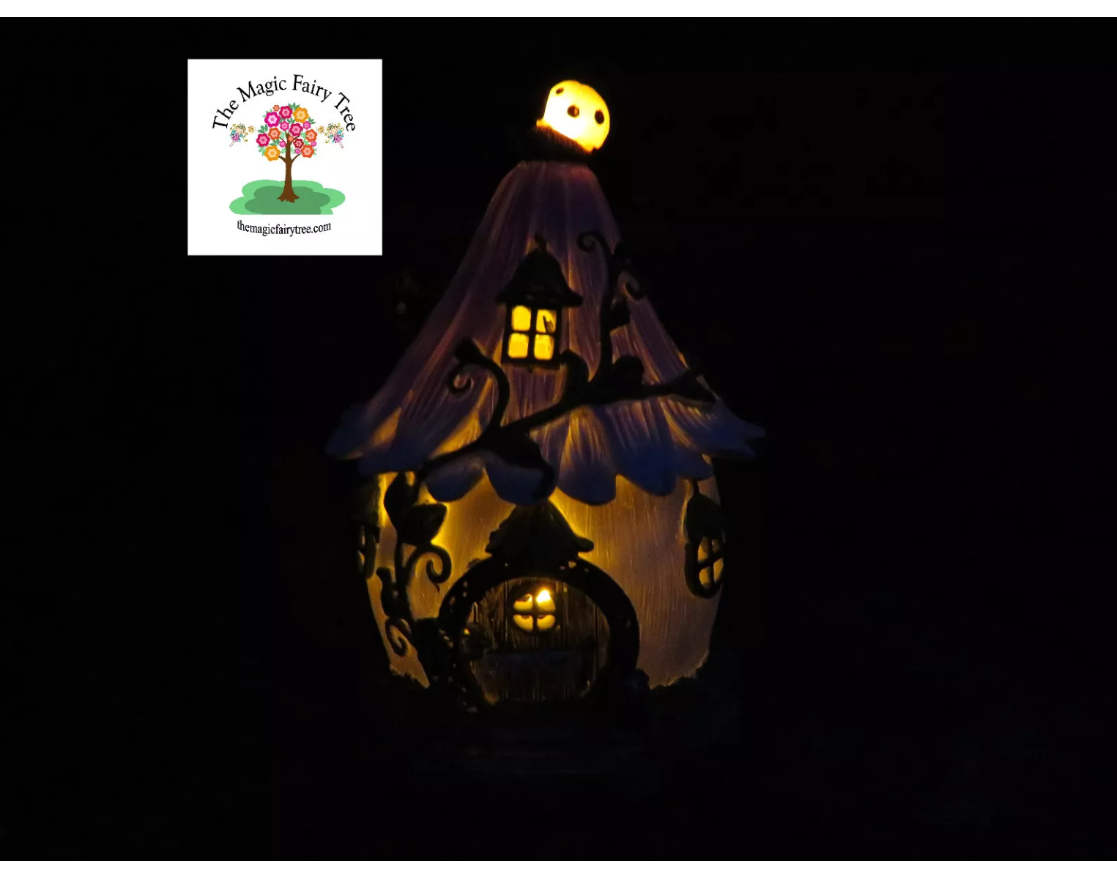 Solar Pink Flower Fairy House image 1