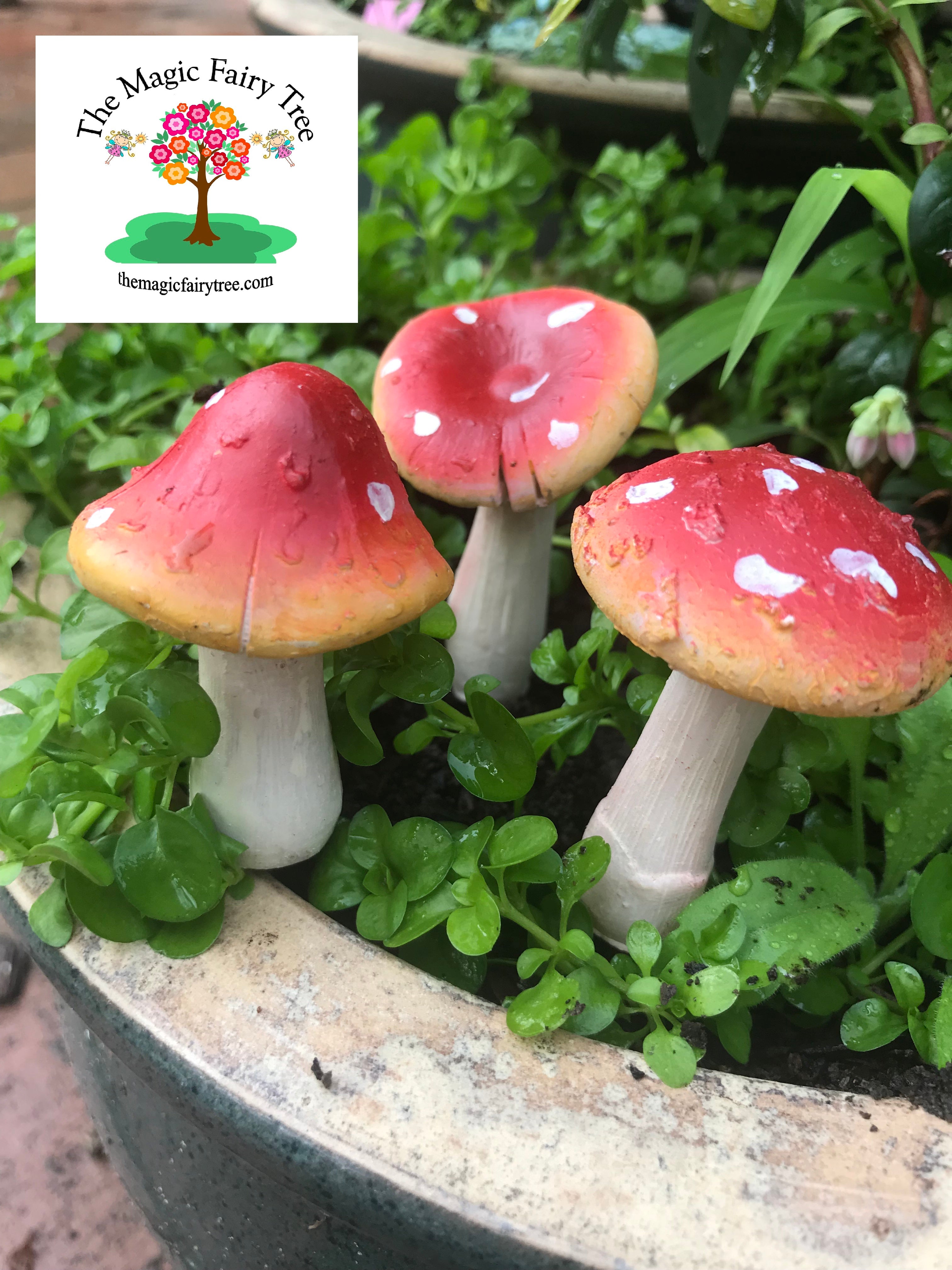 Set of 3 mushroom stakes image 0