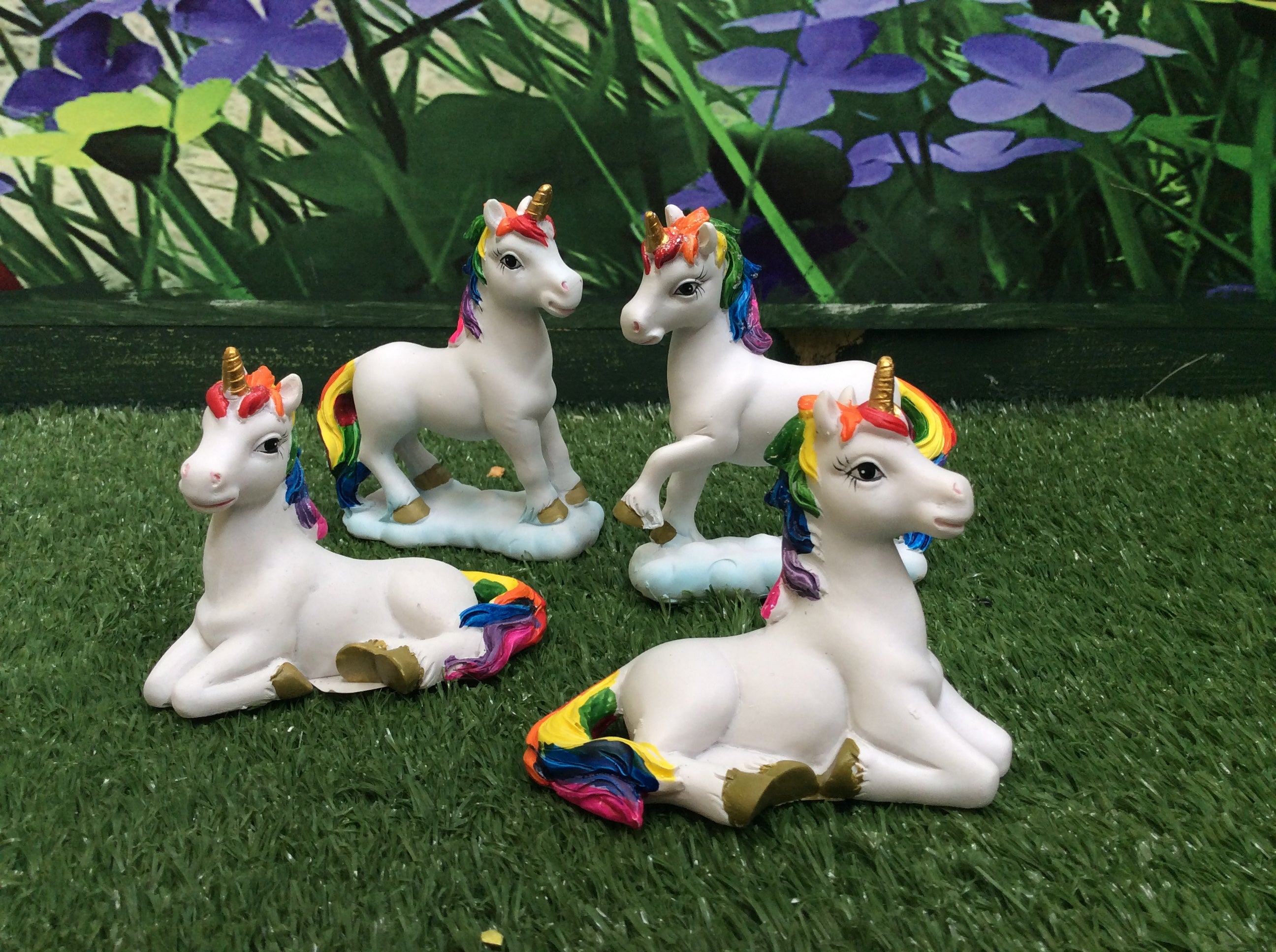 Rainbow unicorn figurine - 5cm, 10cm, 17cm image 1