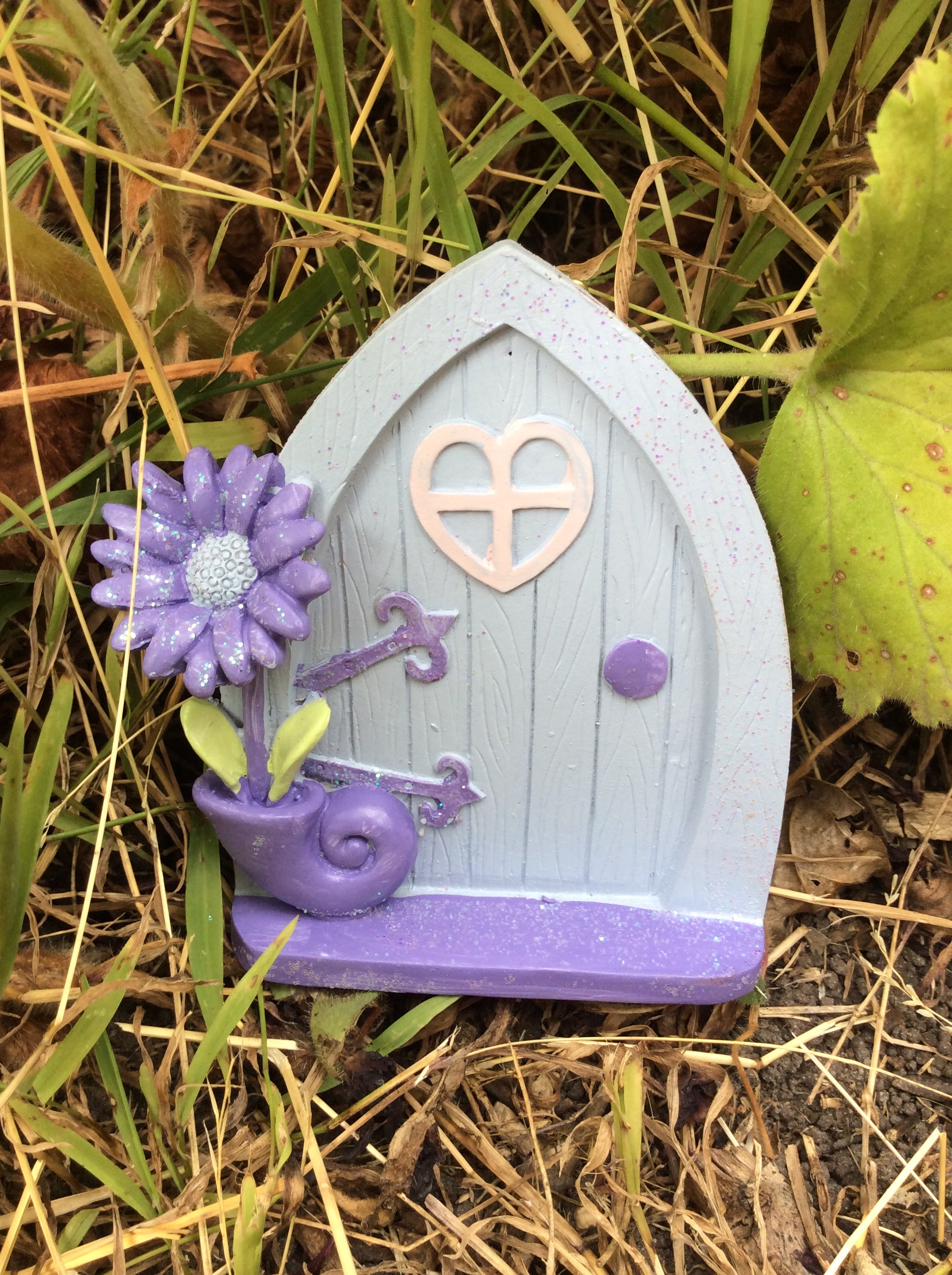 Lilac fairy door - arch - 10cm image 1