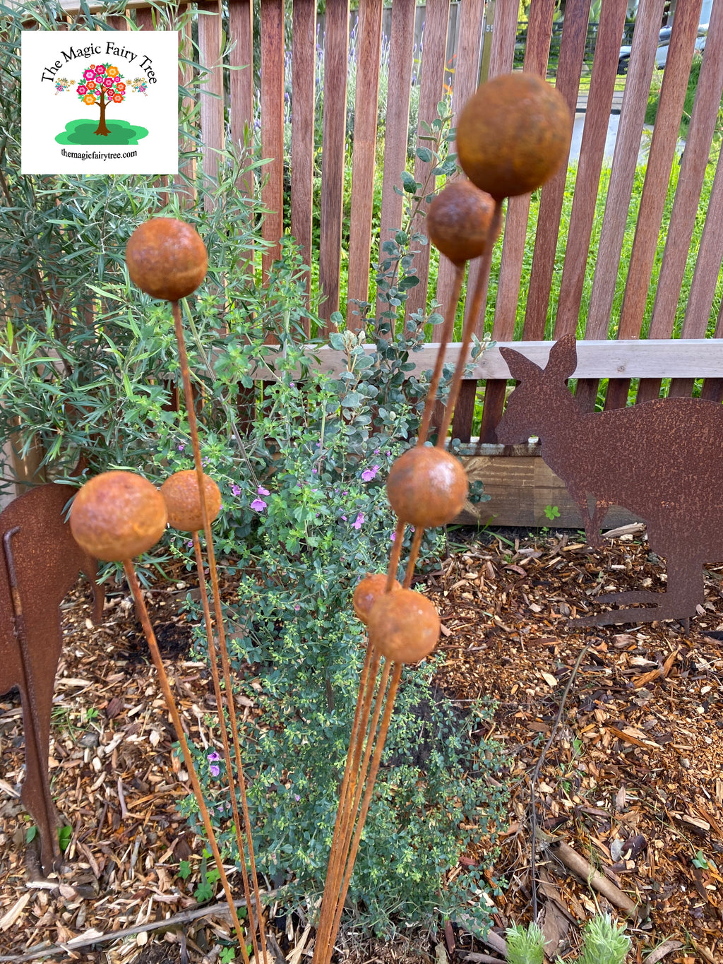 Rustic Billy Buttons Kinetic Garden Art image 0